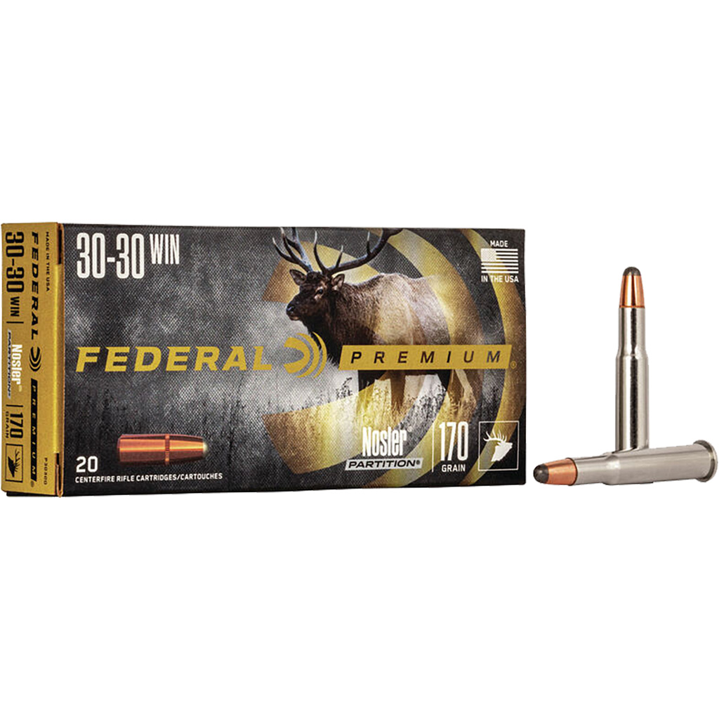 029465084721 Federal Premium Rifle Ammo 30-30 Win 170 Gr. Nosler Partition 20 Rd.