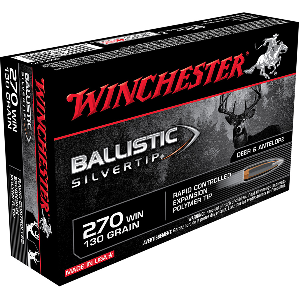 020892210226 Winchester Ballistic Silvertip Rifle Ammo 270 Win. 130 Gr. Ballistic Silvertip 20 Rd.