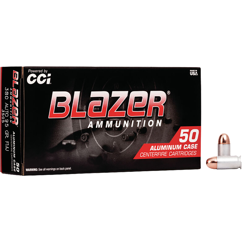 076683035059 Cci Blazer Pistol Ammo 380 Acp 95 Gr. Total Metal Jacket 50 Rd.