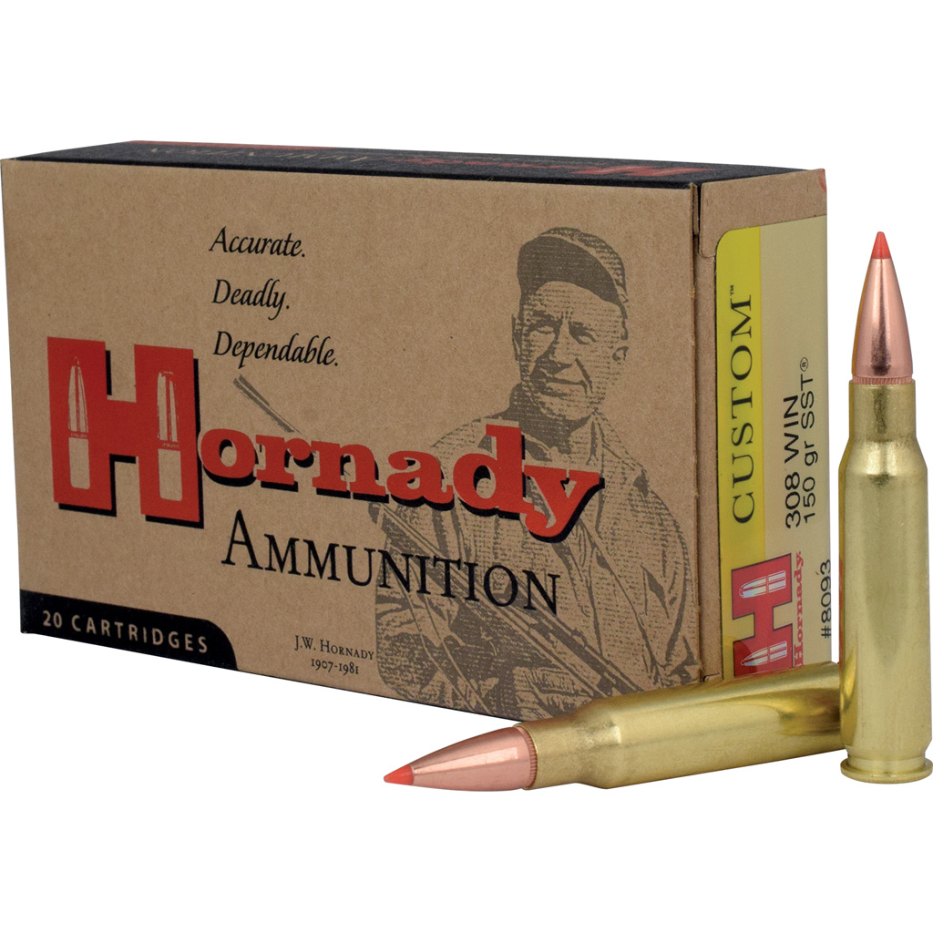 090255380934 Hornady Custom Rifle Ammo 308 Win 150 Gr. Sst 20 Rd.