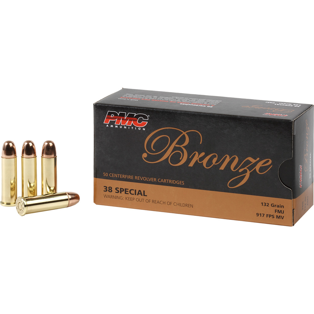 Pmc Bronze Pistol Ammo 38 Spl Fmj 132 Gr. 50 Rd. - Pistol Ammunition at ...