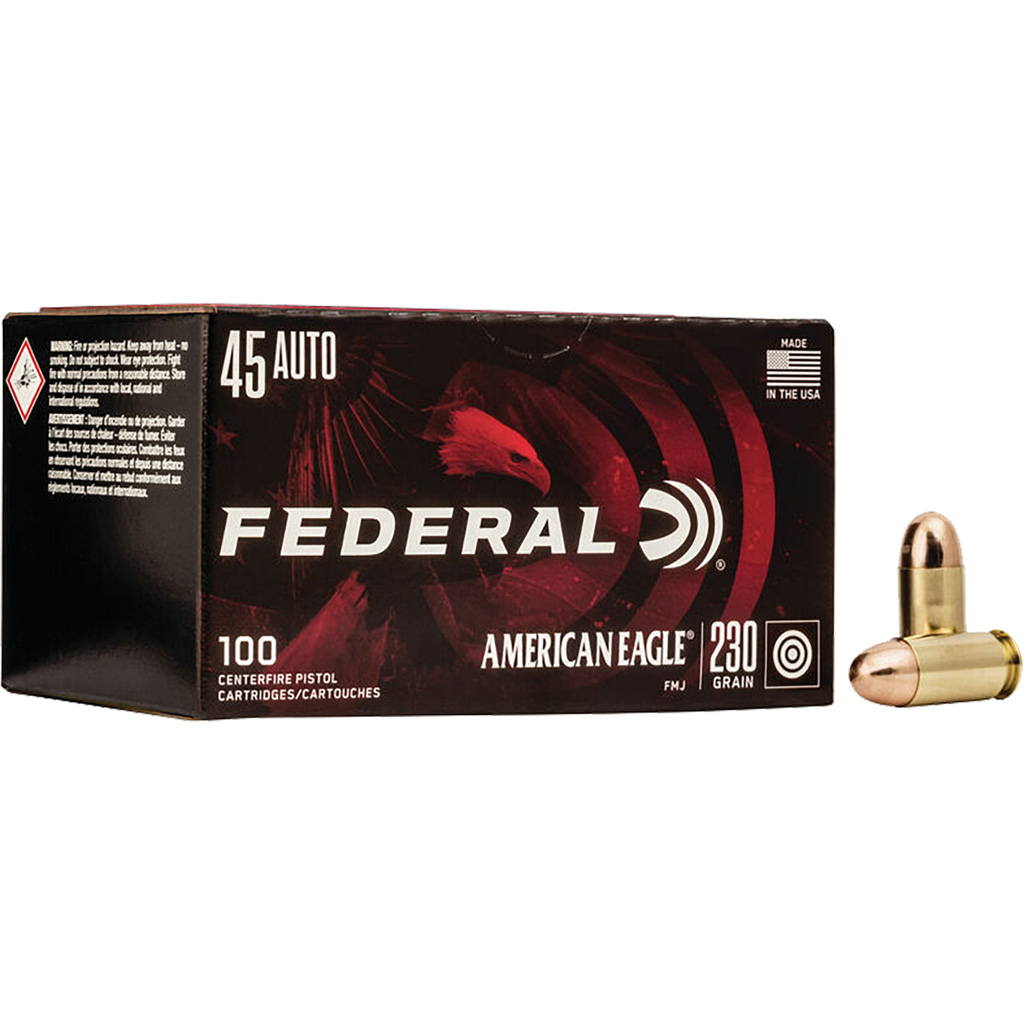 Federal American Eagle Pistol Ammo 45 Acp 230 Gr. Fmj 100 Rd.