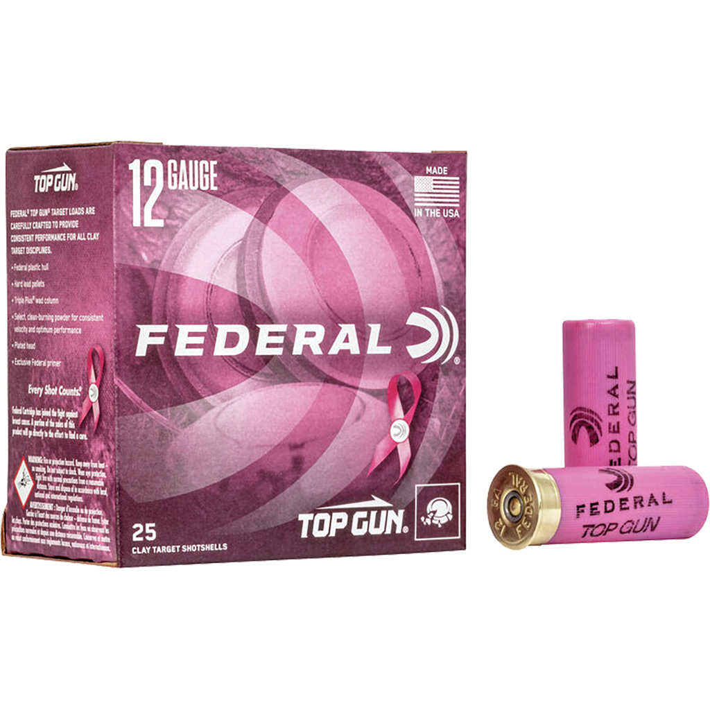 029465028527 Federal Top Gun Pink Edition Load 12 Gauge 2.75 In. 1 1/8 Oz. 8 Shot 25 Rd.