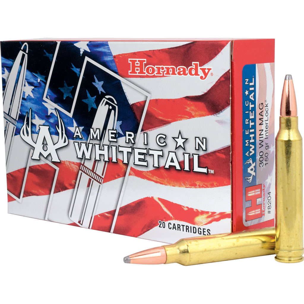 090255382044 Hornady American Whitetail Rifle Ammo 300 Win Mag 150 Gr. Interlock Spire Point 20 Rd.