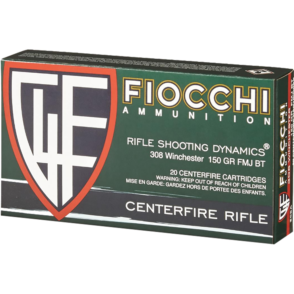 762344705620 Fiocchi Shooting Dynamics Rifle Ammo 308 Win 150 Gr. Fmj Bt 20 Rd.