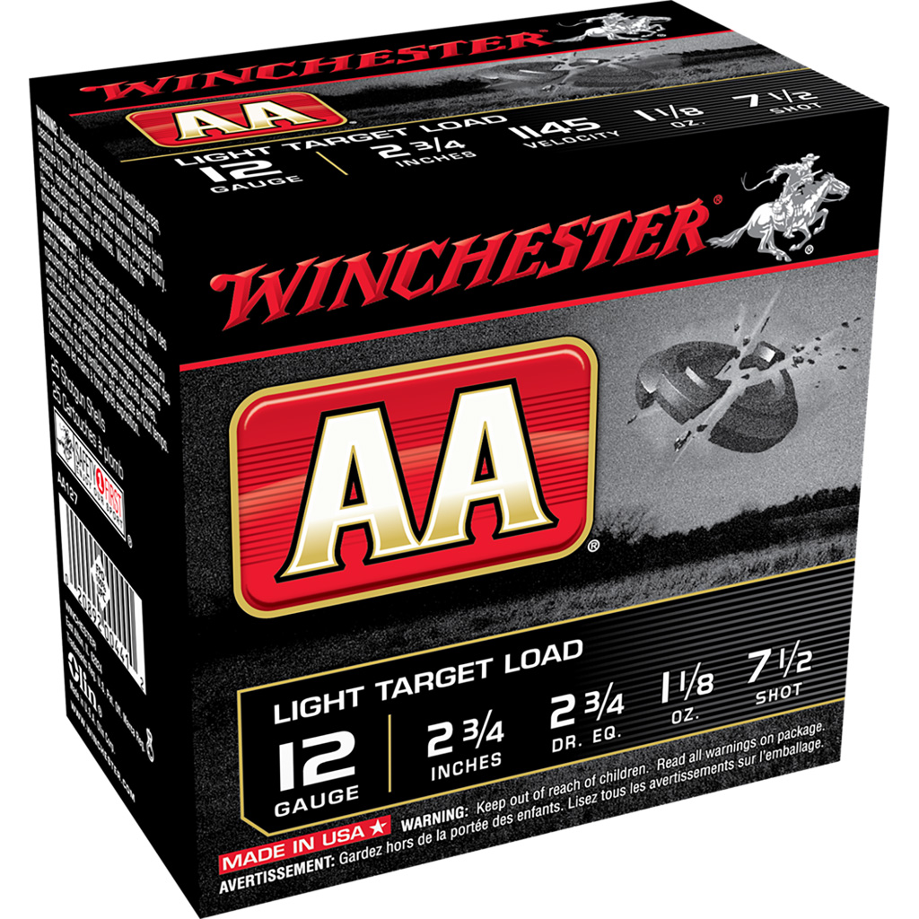 020892004412 Winchester Aa Light Target Load 12 Gauge 2.75 In. 1 1/8 Oz. 7.5 Shot 25 Rd.