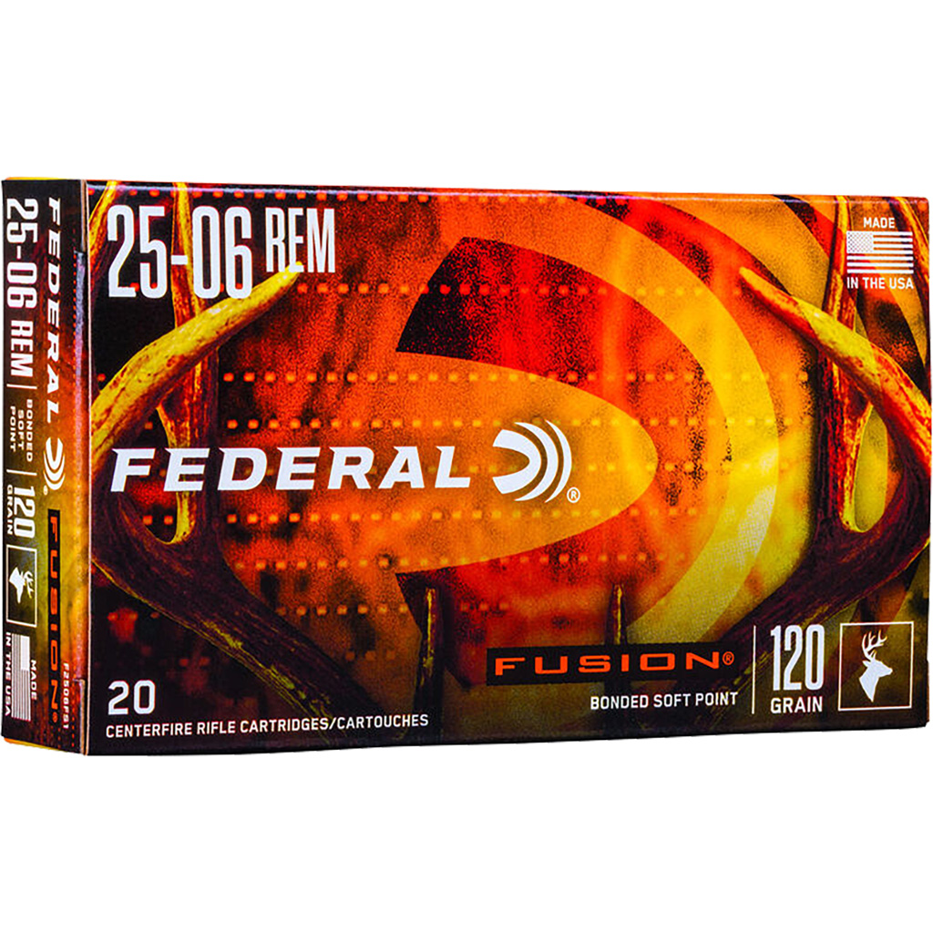 029465098599 Federal Fusion Rifle Ammo 25-06 Rem 120 Gr. Fusion Soft Point 20 Rd.