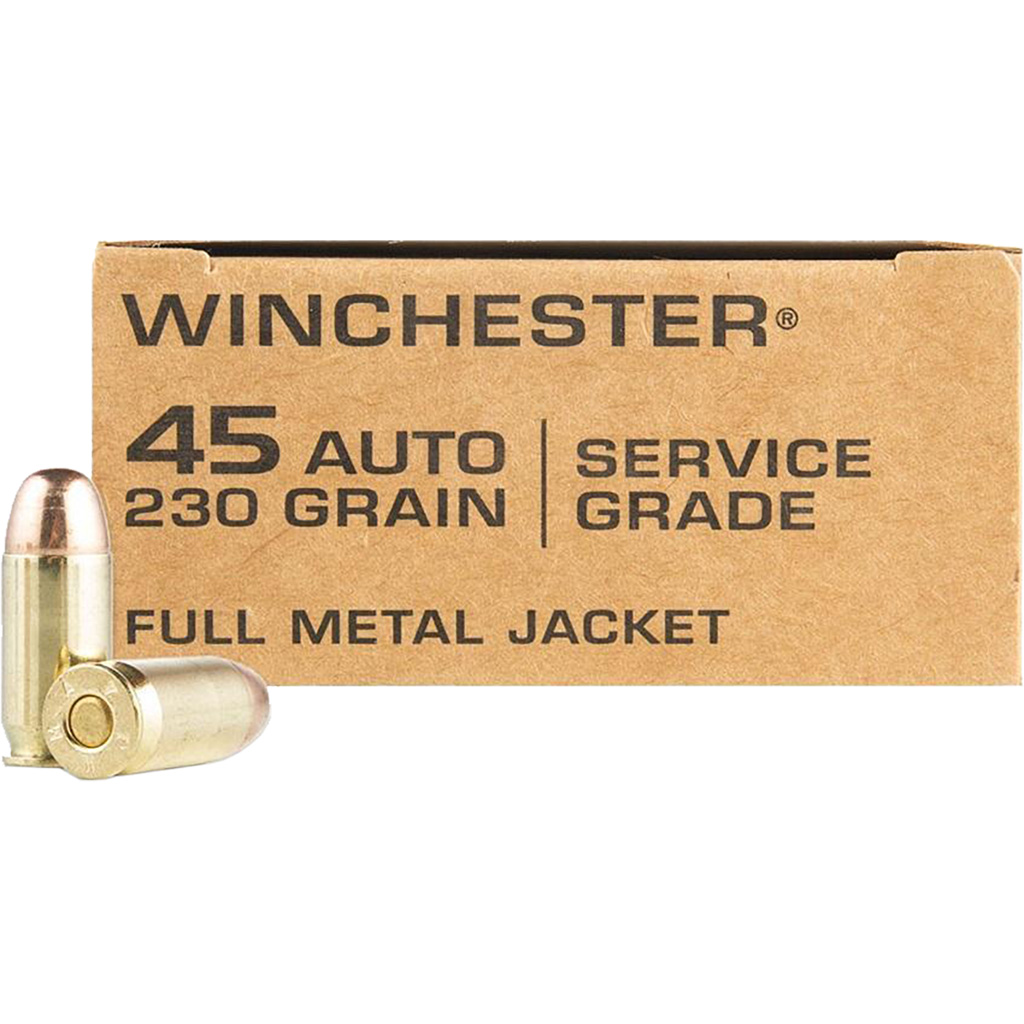 63893288 Winchester Service Grade M1911 Pistol Ammo 45 Acp 230 Gr. Fmj 50 Rd.