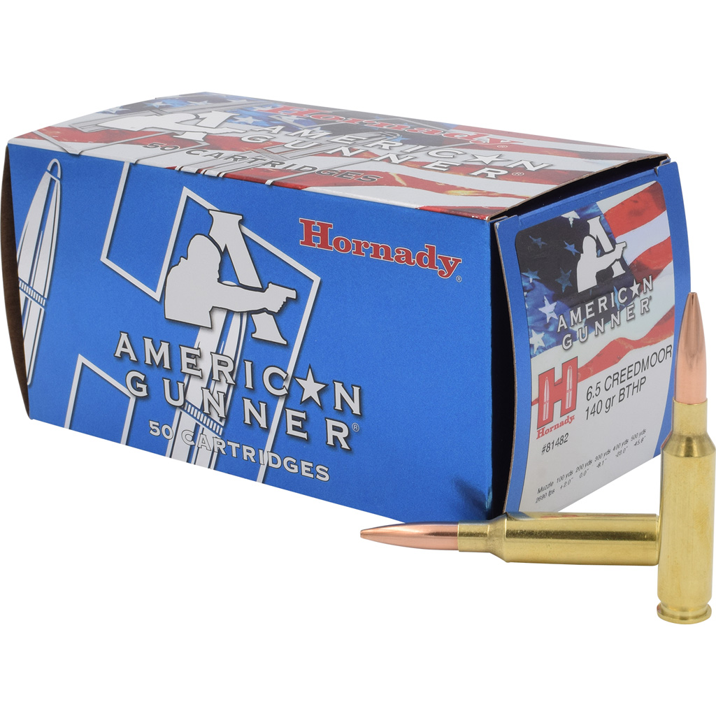 090255814828 Hornady American Gunner Rifle Ammo 6.5 Creedmoor 140 Gr. Boat Tail Hollow Point 50 Rd