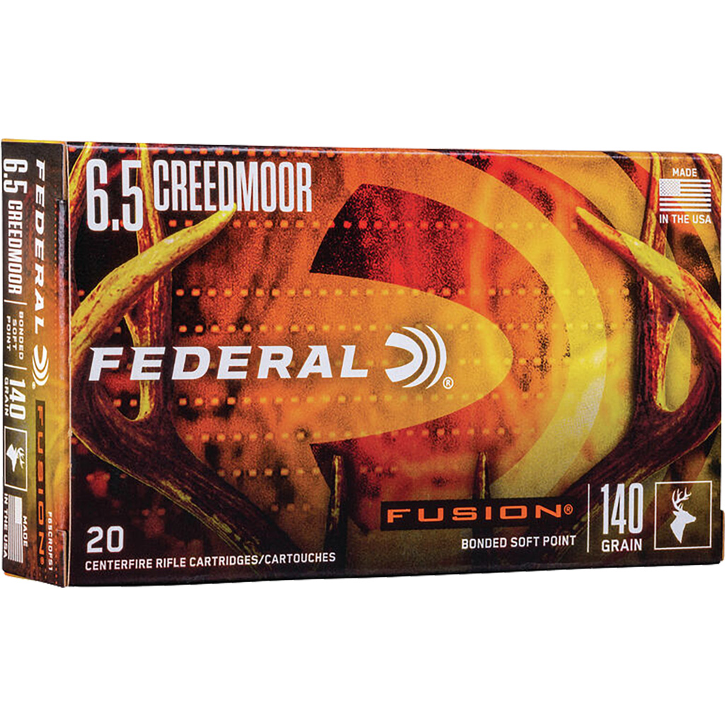 604544622874 Federal Fusion Rifle Ammo 6.5 Creedmoor 140 Gr. Fusion Soft Point 20 Rd.