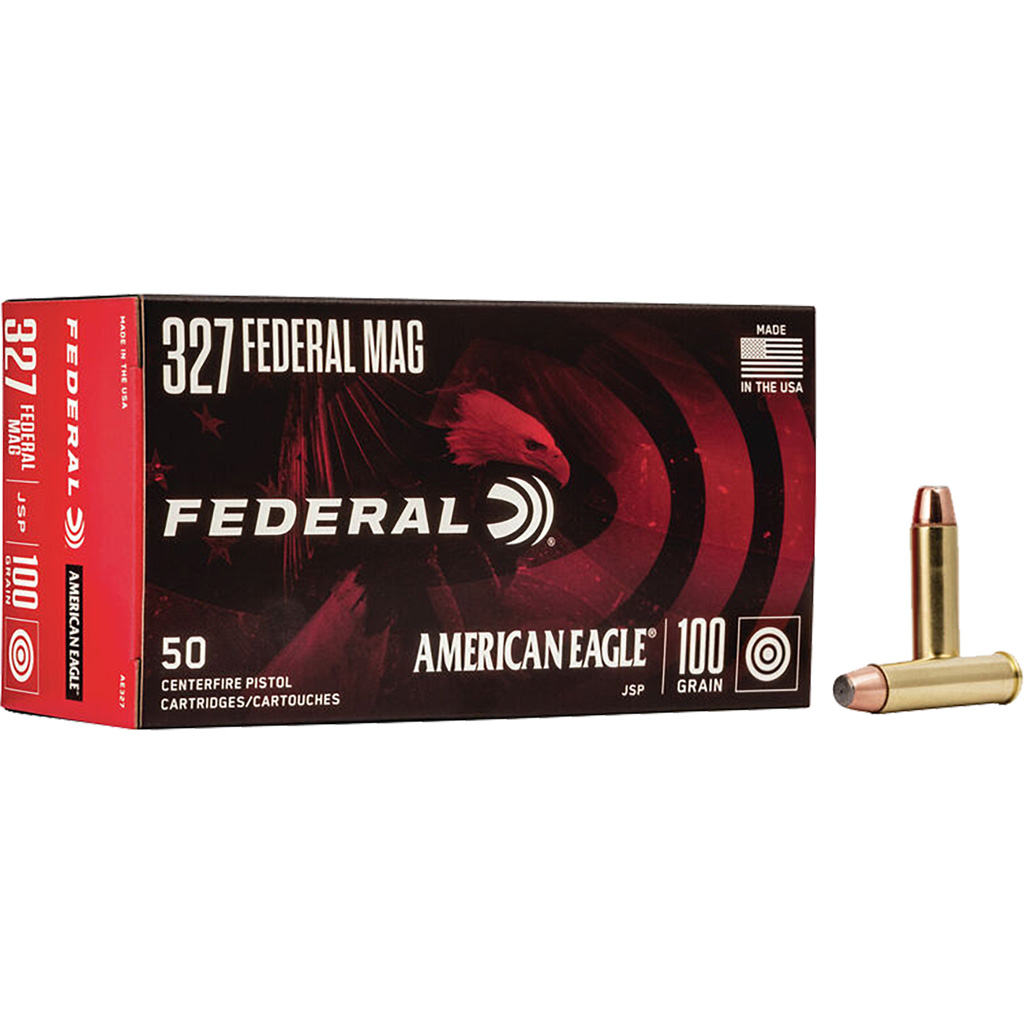 029465099411 Federal American Eagle Pistol Ammo 327 Fed Mag 100 Gr. Soft Point 50 Rd.