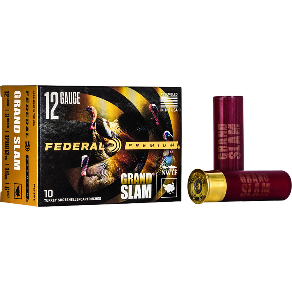 604544631821 Federal Premium Grandslam Shotgun Ammo 12 Gauge 3 In. 1 3/4 Oz. 6 Shot 10 Rd.