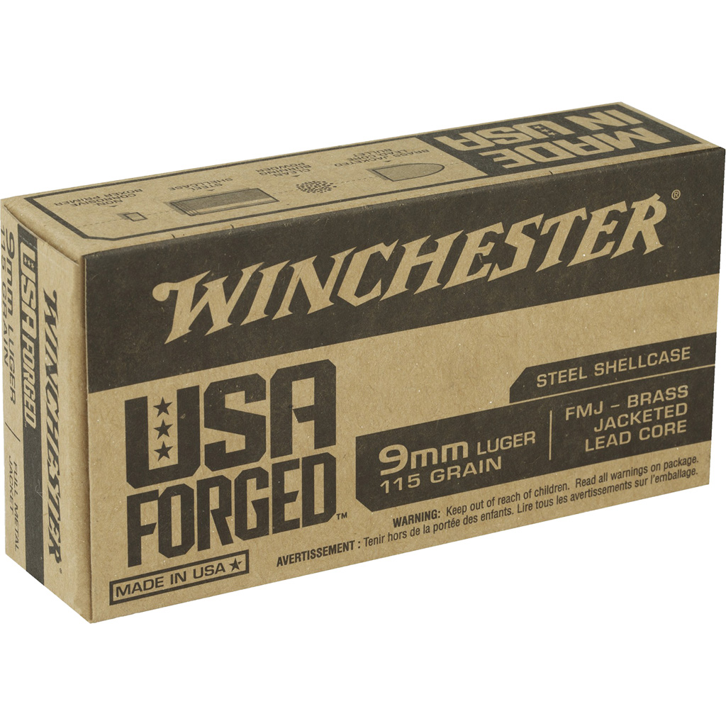 020892224148 Winchester Usa Forged Pistol Ammo 9mm Luger 115 Gr. Fmj 50 Rd.