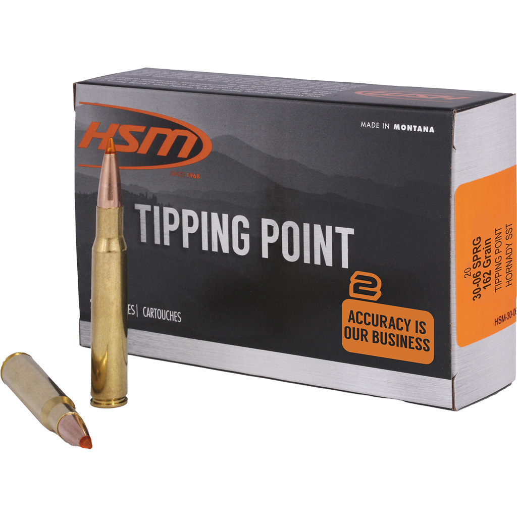 810742028817 Hsm Tipping Point 2 Rifle Ammo 30-06 Sprg.165 Gr. Sst 20 Rd.