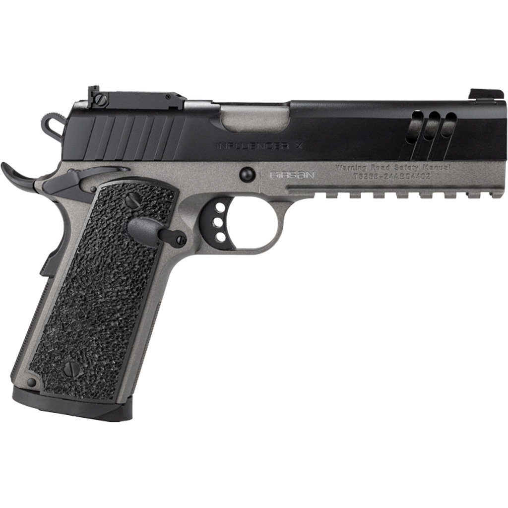 741566907562 Eaa Girsan Mc1911 S Influencer X Pistol 38 Super 5 In Tungsten/black Optic Ready 9 Rd