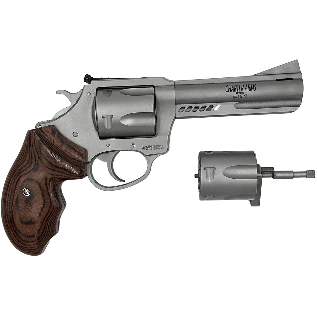 678958739428 Charter Arms Double Dog Revolver 357 Mag / 9mm 4.2 In Stainless / Walnut 5 Rd.