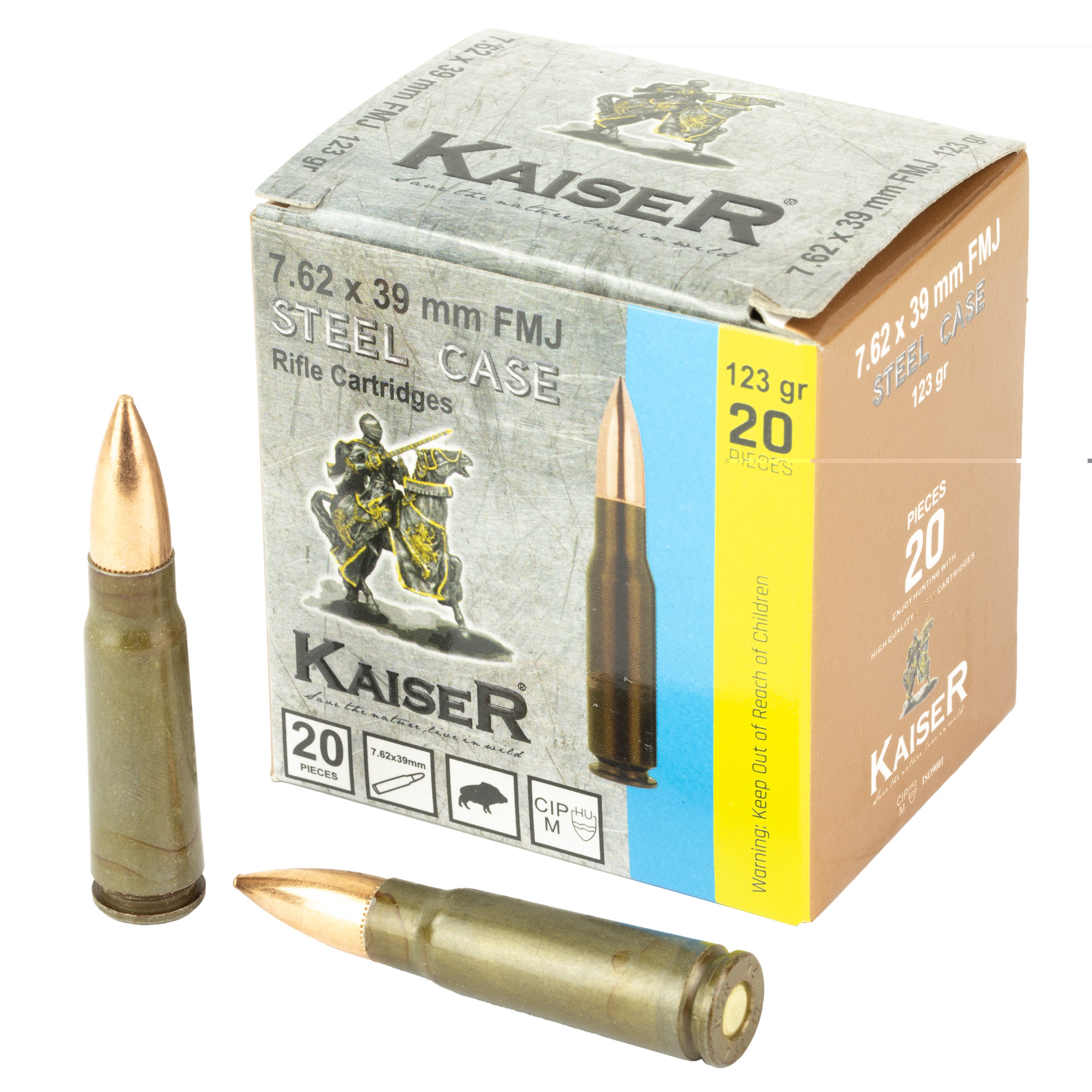 8698779971403 Kaiser 7.62x39 123gr Fmj 20/1000