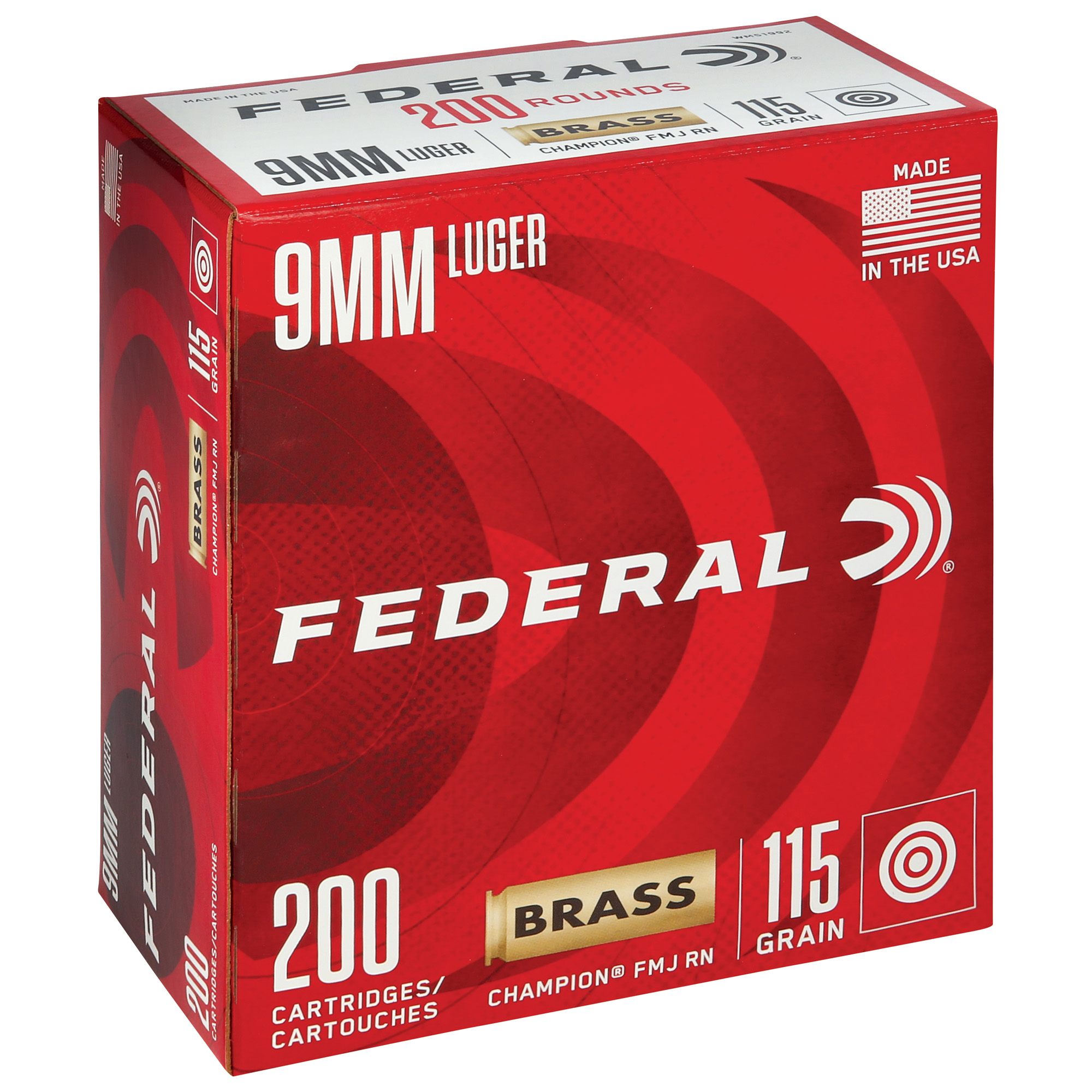 604544634211 Fed Champ 9mm 115gr Fmj 200/1000