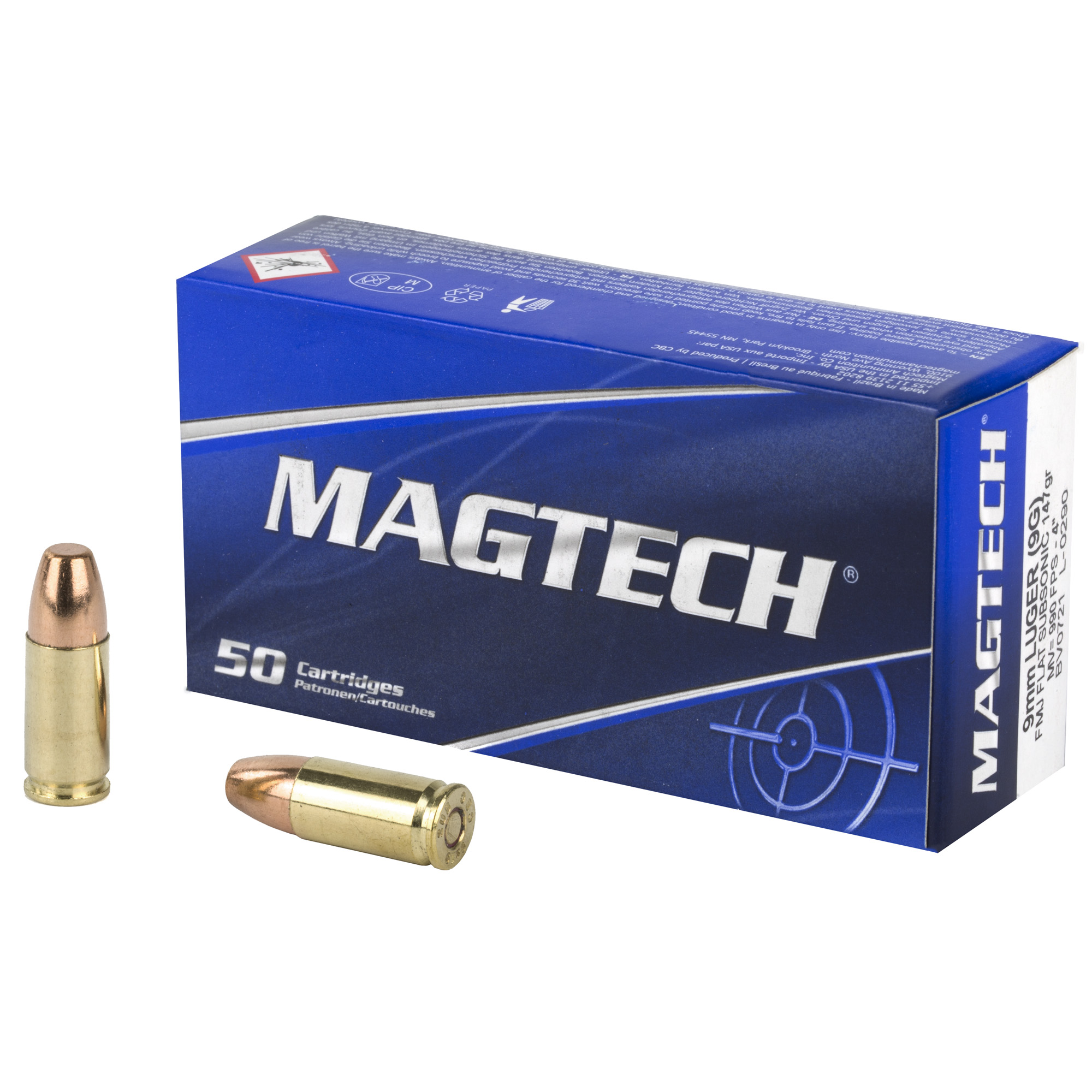 754908335817 Magtech 9mm 147gr Fmj Sub 50/1000