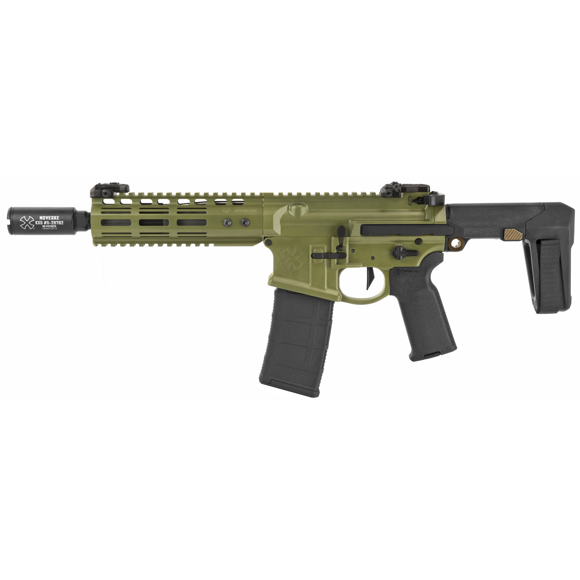 840906119198 Noveske G4 Pstl 5.56 8" Qbrace Grn