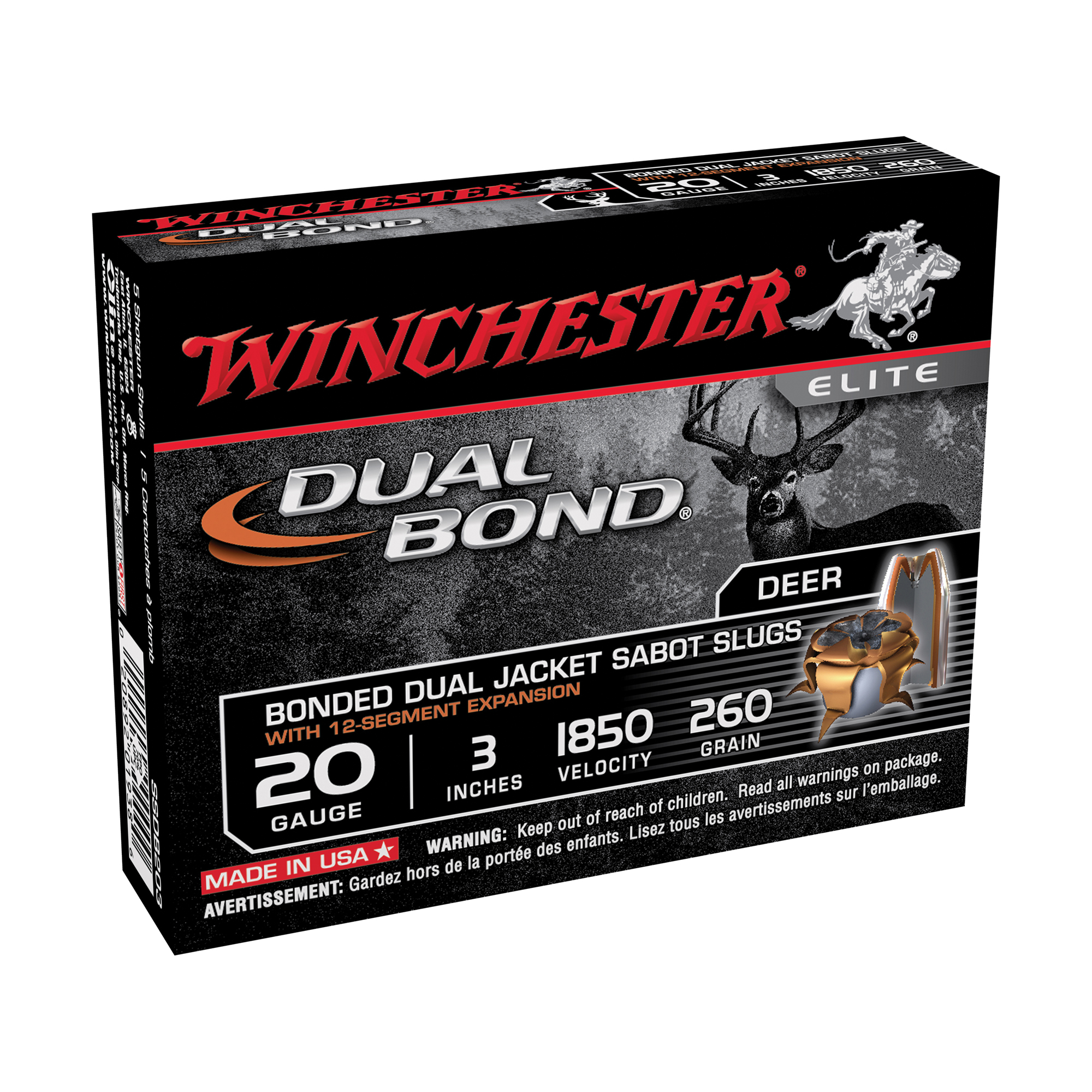 Win Dual Bond 20ga 3" Hp Sabot 5/100