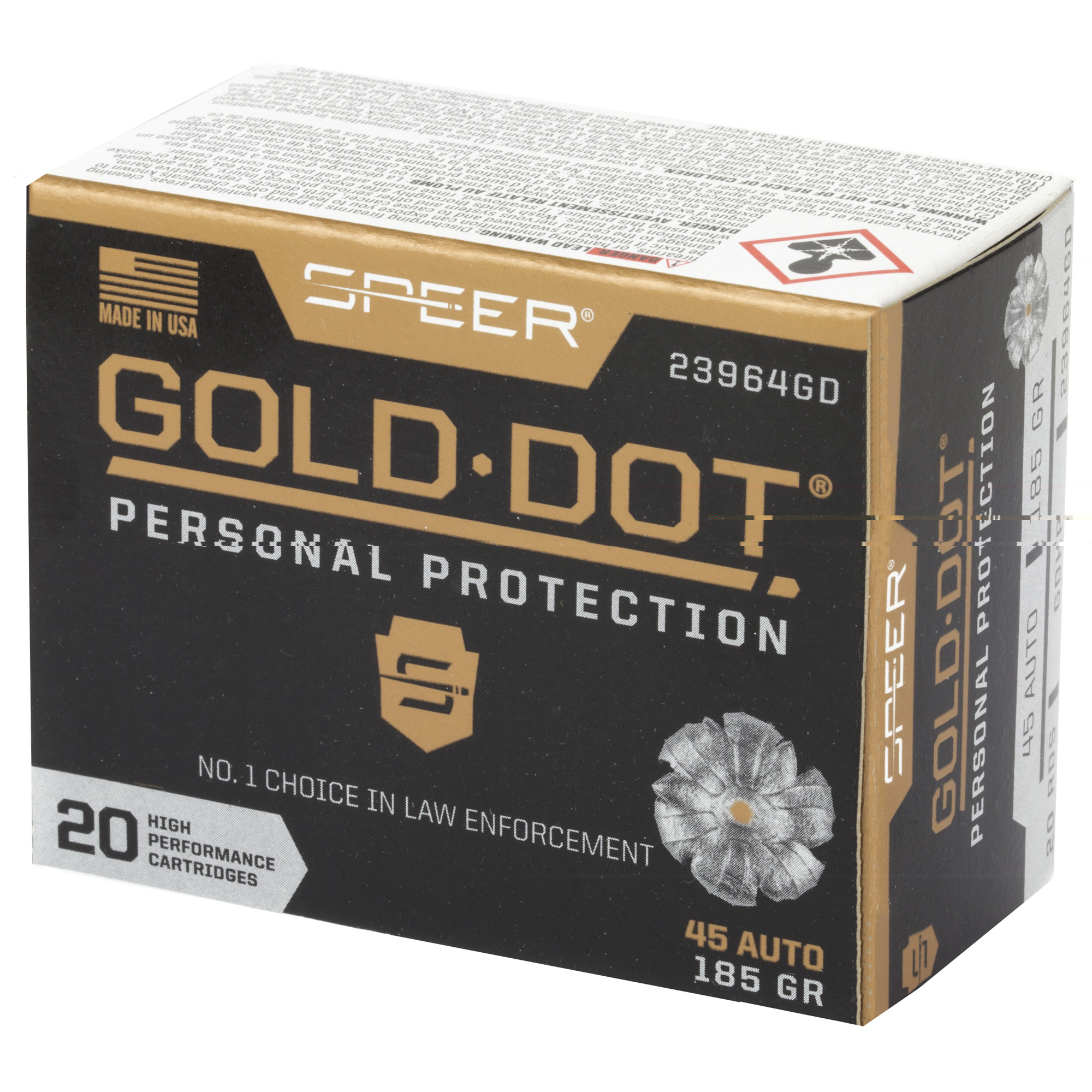 Spr Gold Dot 45acp 185gr Hp 20200 Pistol Ammunition at