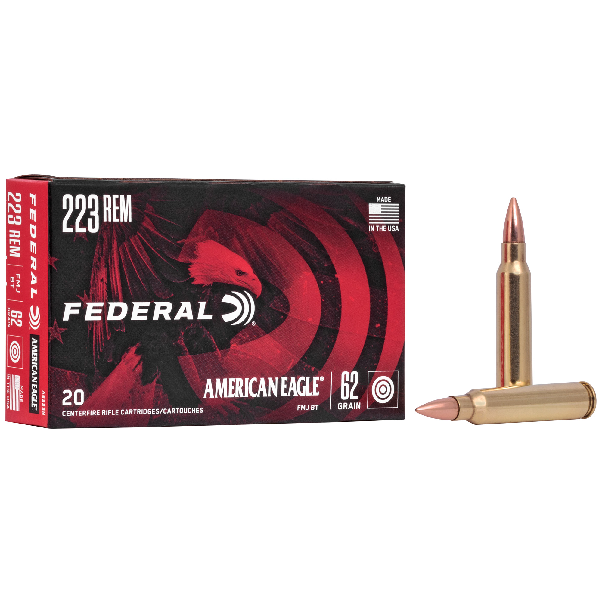 029465093488 Fed Am Eagle 223 Rem 62gr Fmj 20/500