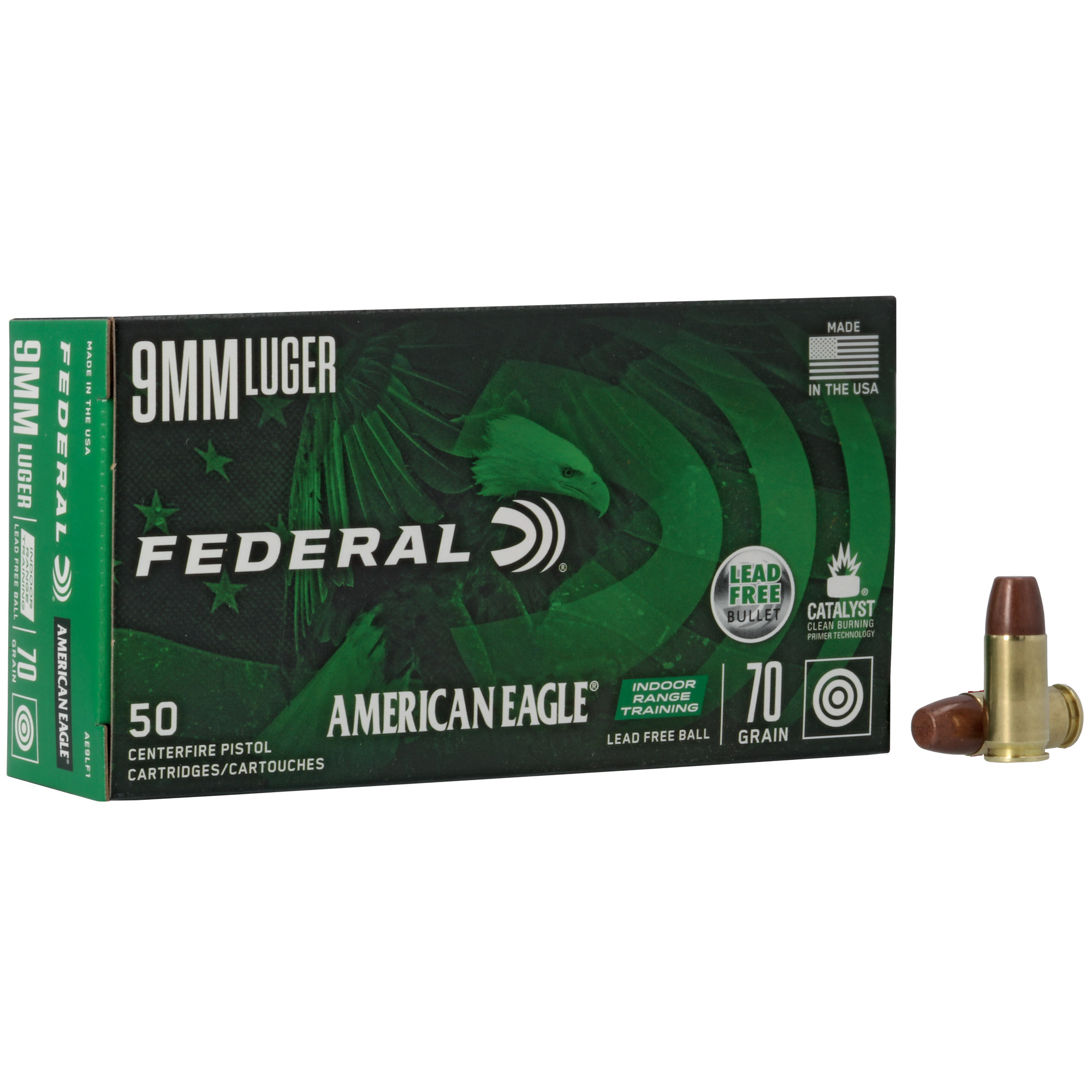 604544656565 Fed Am Eagle 9mm 70gr Lfb 50/500
