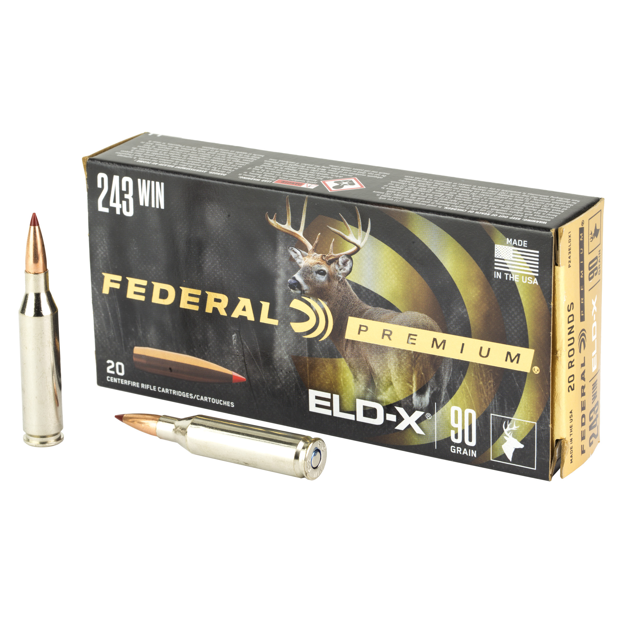 604544689808 Fed Prm 243win 90gr Eld-x 20/200