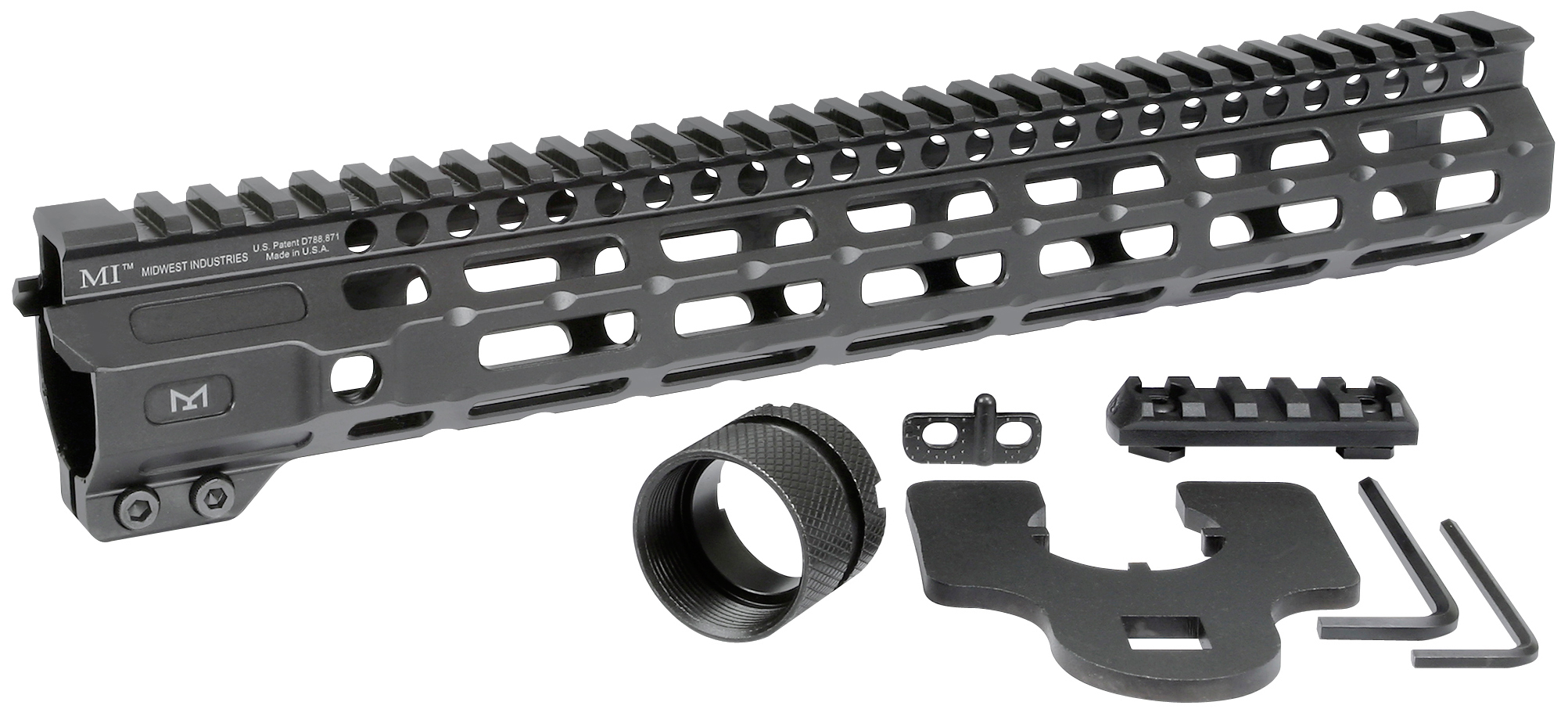 Midwest Industries Inc Mseries, Micrm12.625 Combat Mlok Handguard 12.