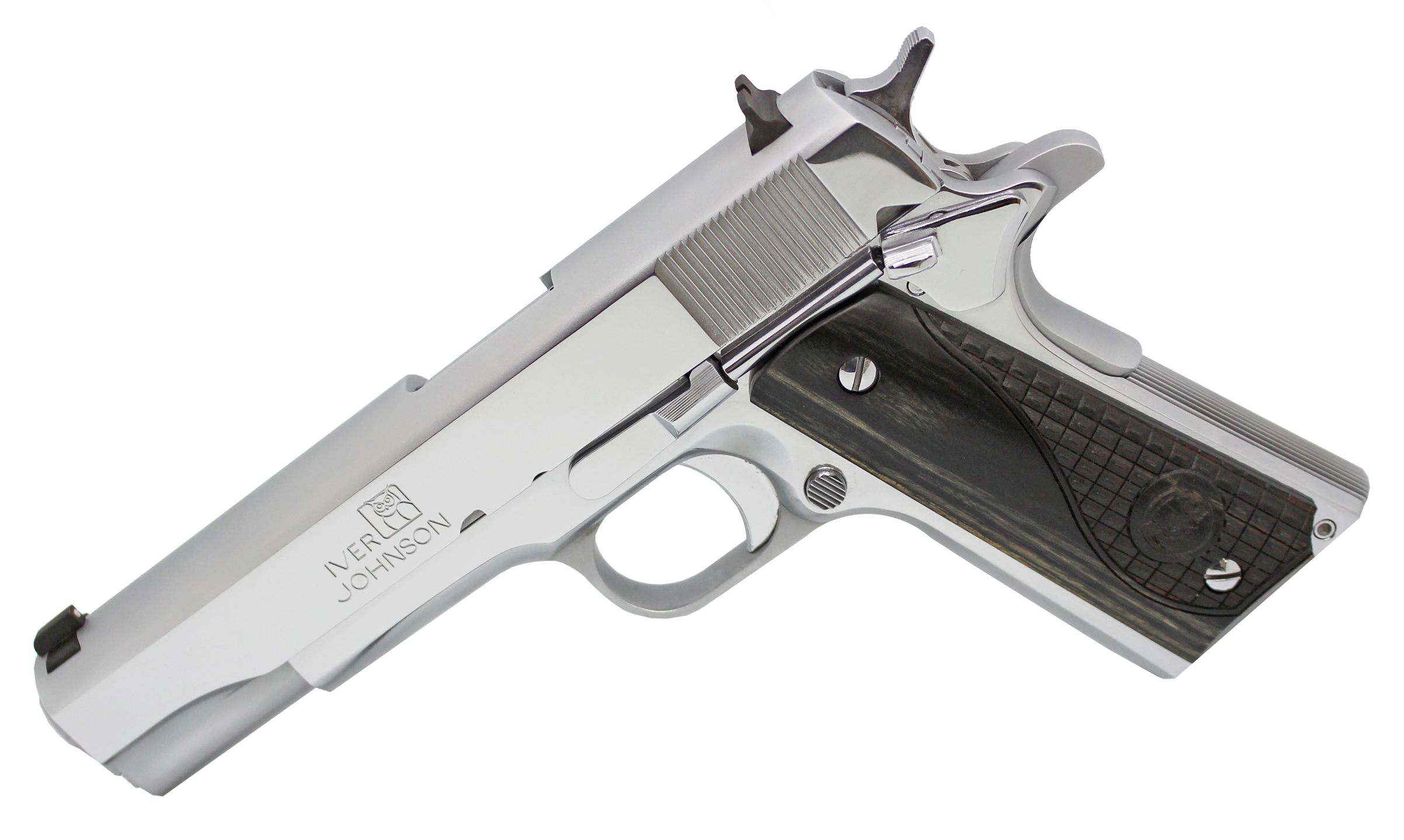 767550432797 Oaks Wholesale Dist/iver 1911 A1, Iver 1911chrw 45 5in Gvrn Chrm/blk