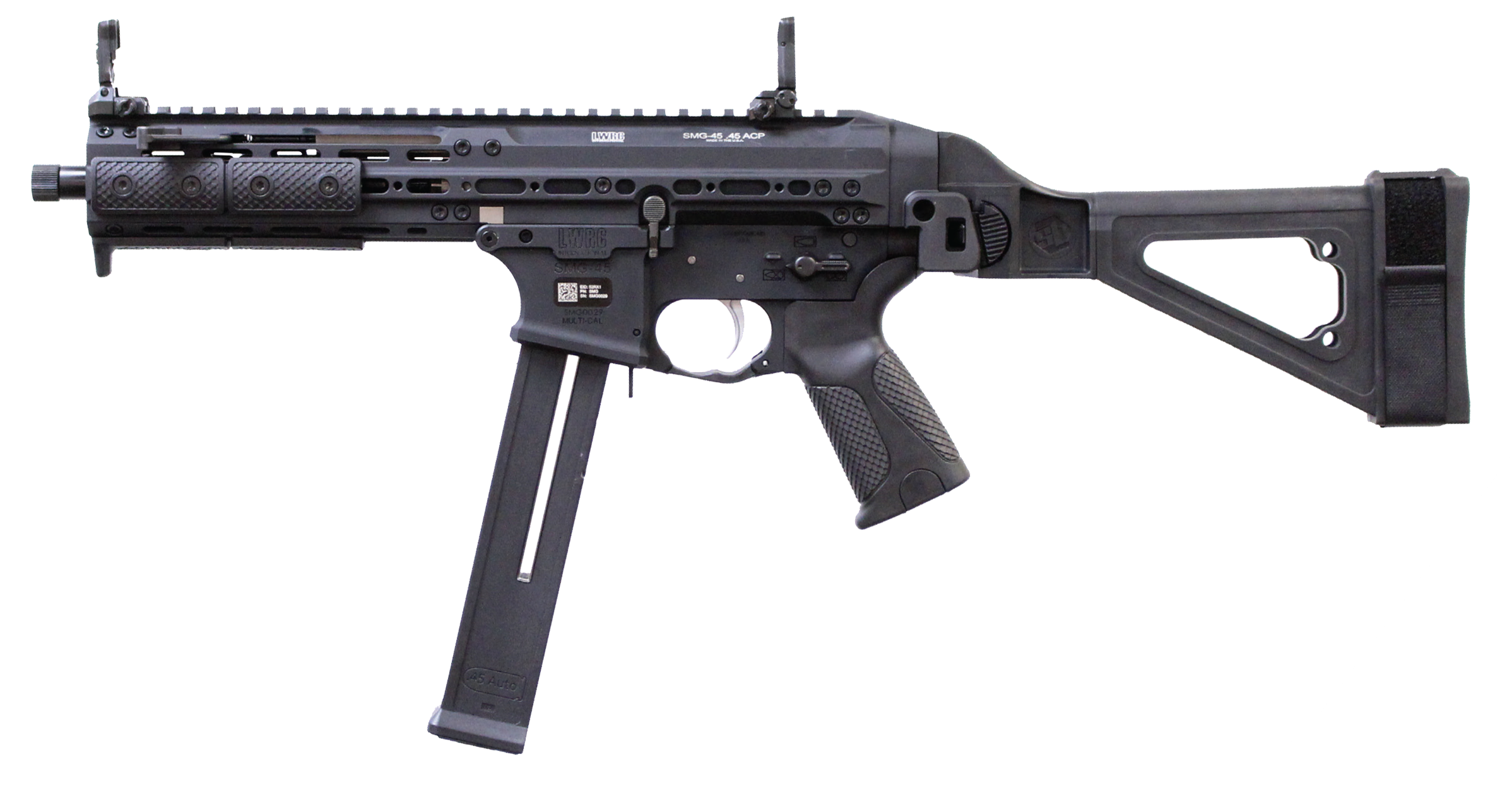 Lwrc Smg, Lwrci Smgpb45b8s     Smg  Pstl 45a  Fld Brace  Blk