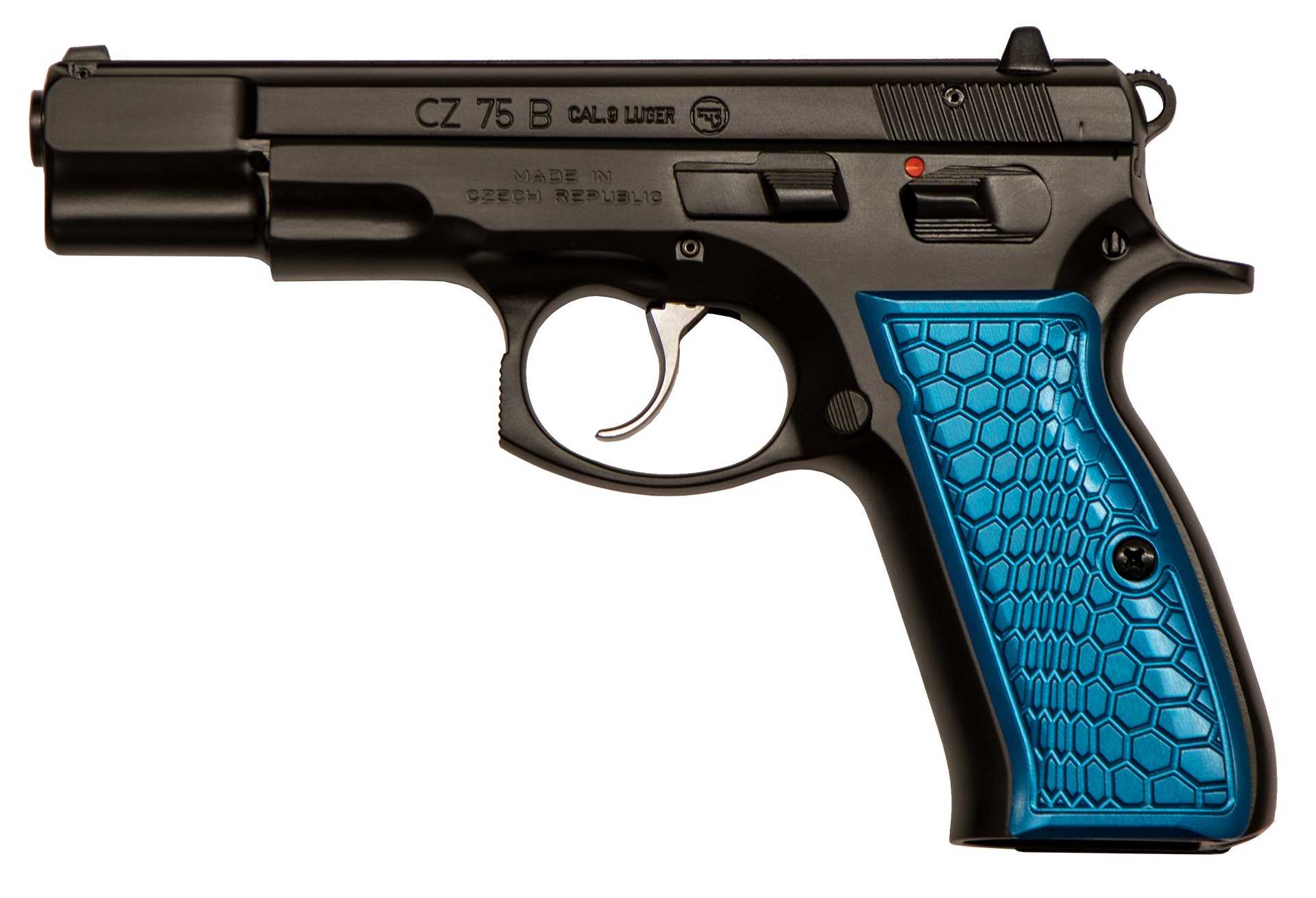 Cz Cz 75, Cz 91133 Cz75b  9mm 16rd Bl Anodized Wicked Grips