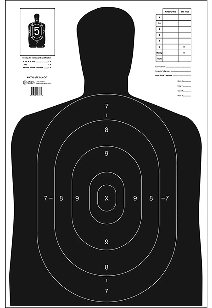 Action Target Inc Qualification, B-27e Black Eco Silhte 100bx ...
