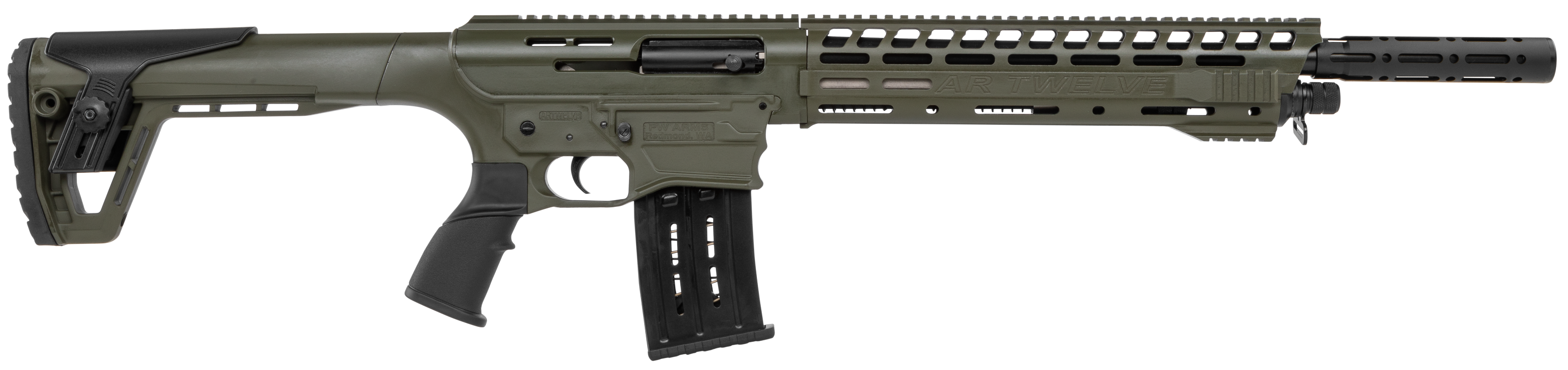 8682084099730 Pw Arms Inc Ar-12, Panzer Ar 12 Tactical     12 20 Od Green Cerakote
