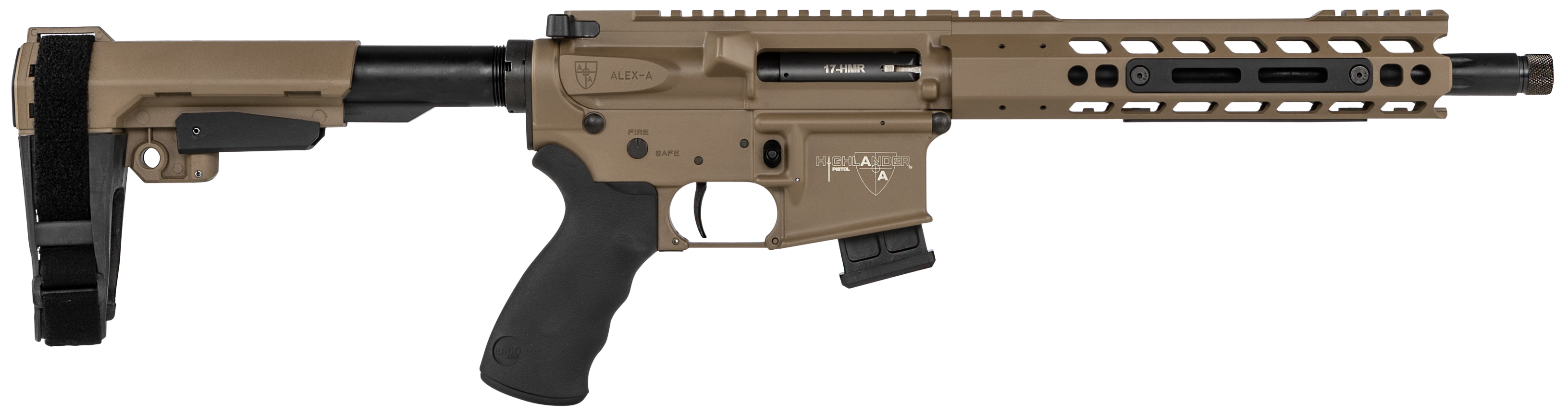 Alexander Arms Highlander, Alex*phi17deve   Highlander Pistol 17hmr Fde