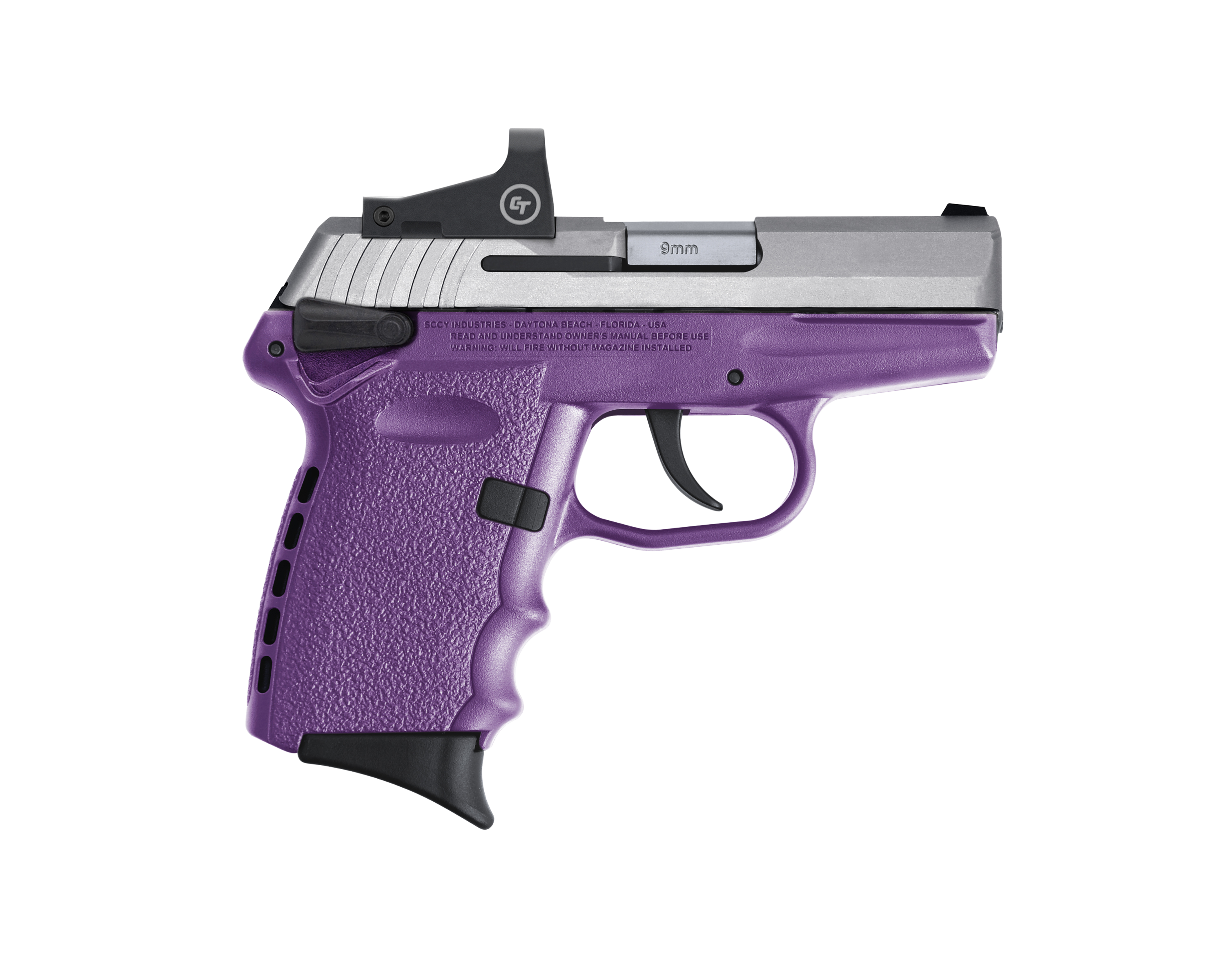 850013592173 Sccy Industries Cpx-1, Sccy Cpx-1ttpurd 9mm Tt Slide Pur Grip Rd Dot 10r