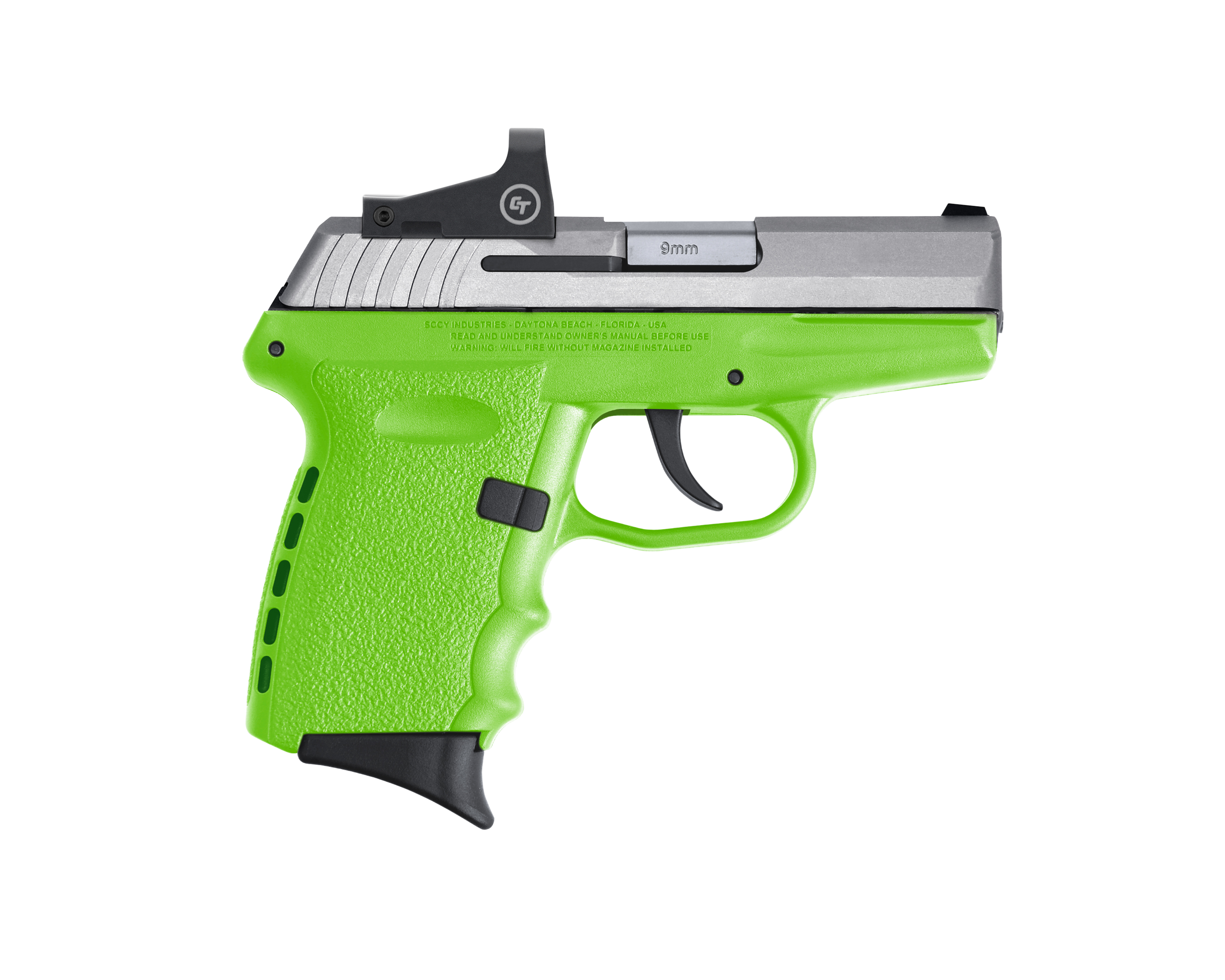 850013592319 Sccy Industries Cpx-2, Sccy Cpx-2ttlgrd 9mm Tt/lime Nosafe Red Dot 10r