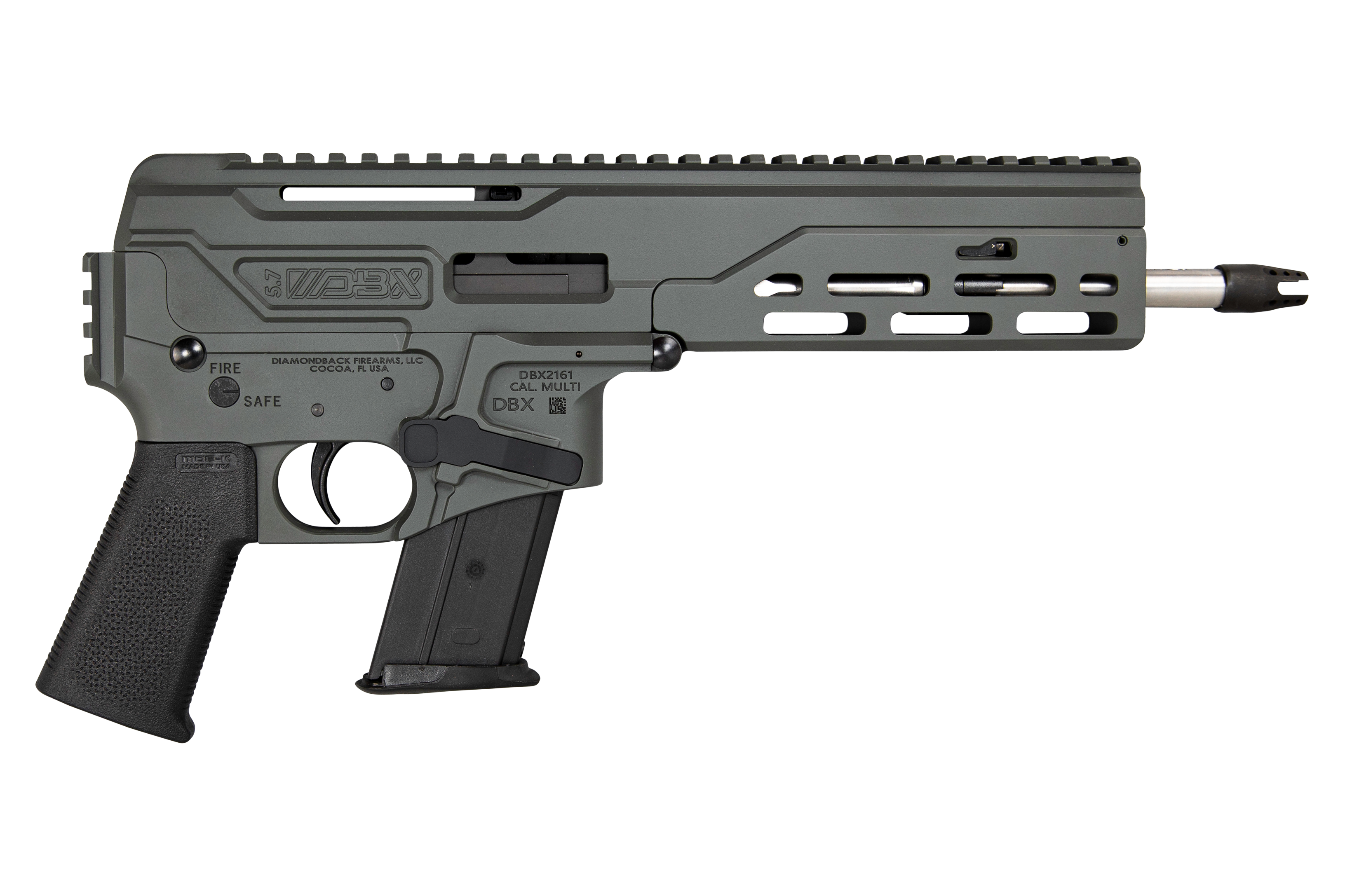 810035752344 Diamondback Dbx57, Dia Dbx57cfdg 5.7x28 8in Ml Pstl 20r Dk Grey