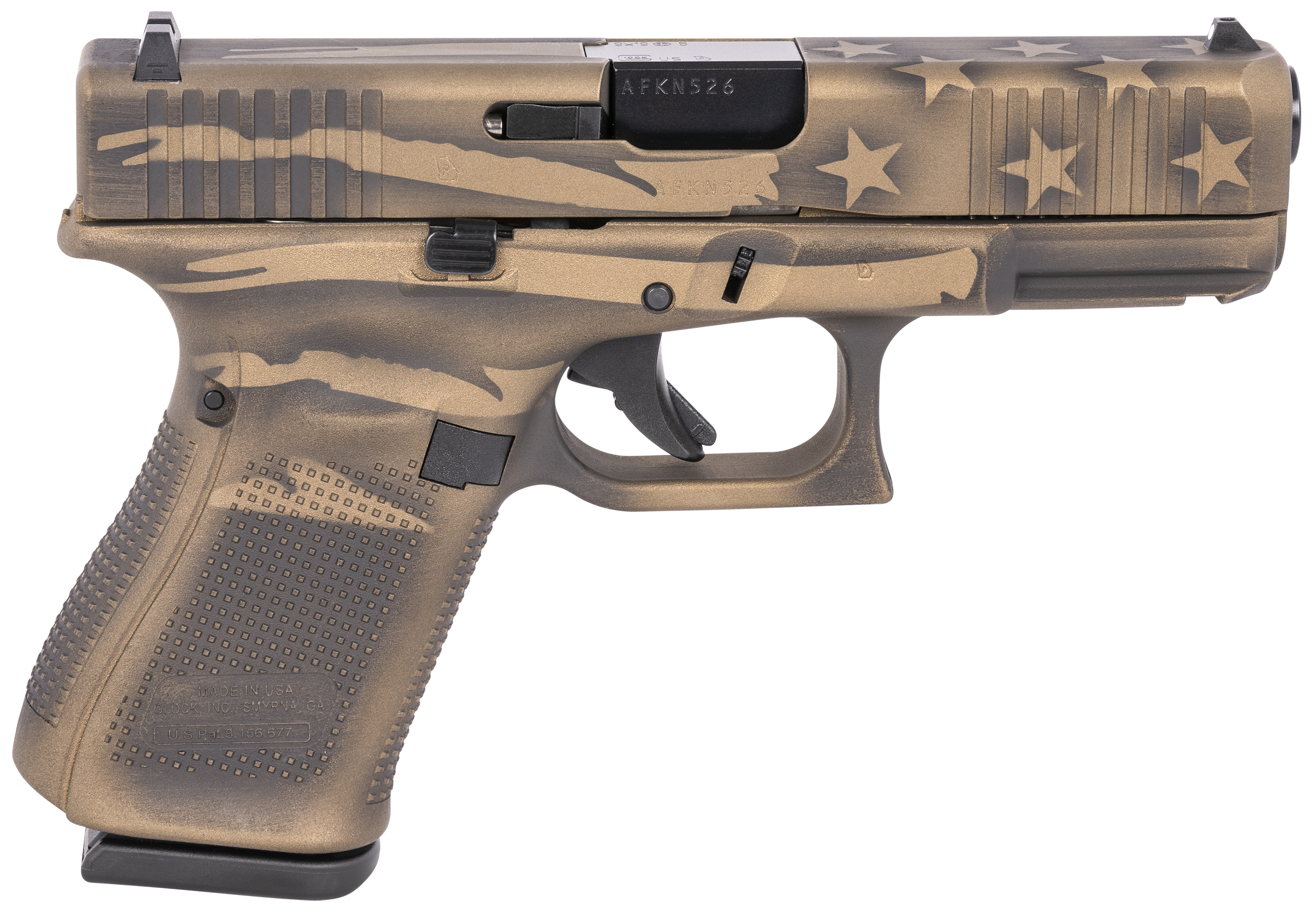 792759418419 Glock G19, Glock Ua195s204bbbwflag      G19 9mm G5   15r Cera