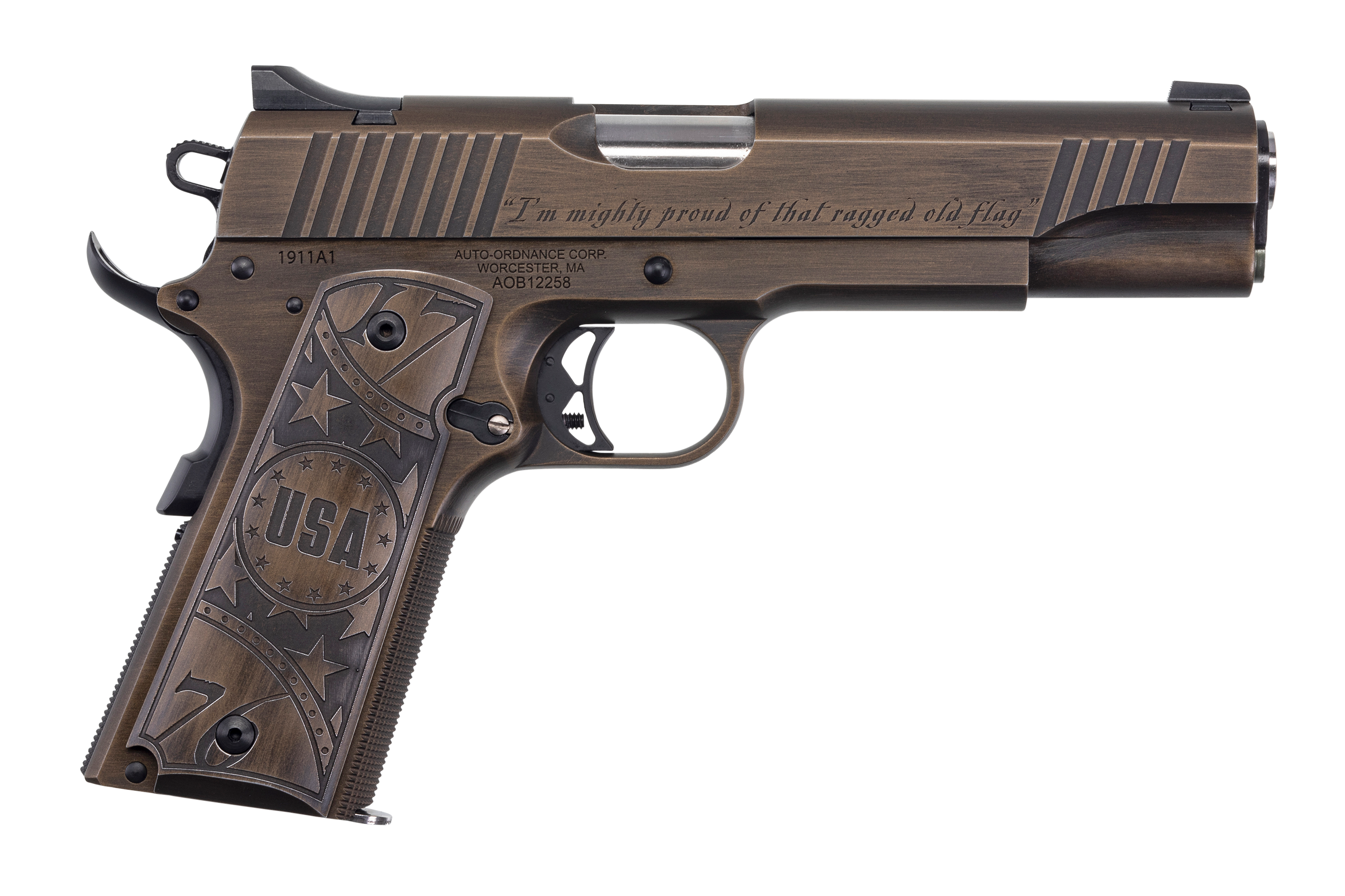 Auto Ordnance 1911-a1, Auto 1911tcac11 1911 45 5in Old Glory Brbnz