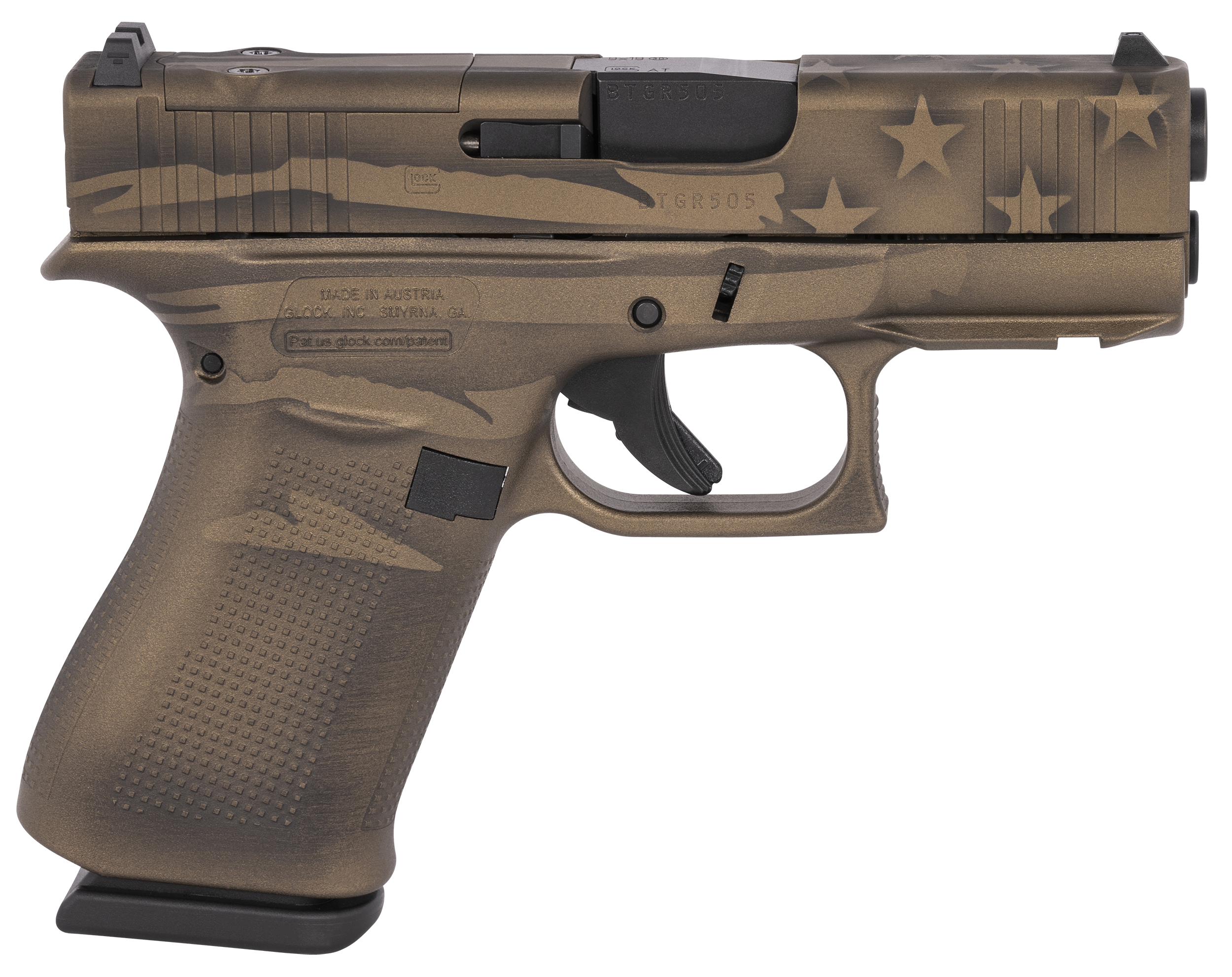 792759418501 Glock G43x, Glock Px4350204frmosbbbwflag G43x 9mm 10r Cera