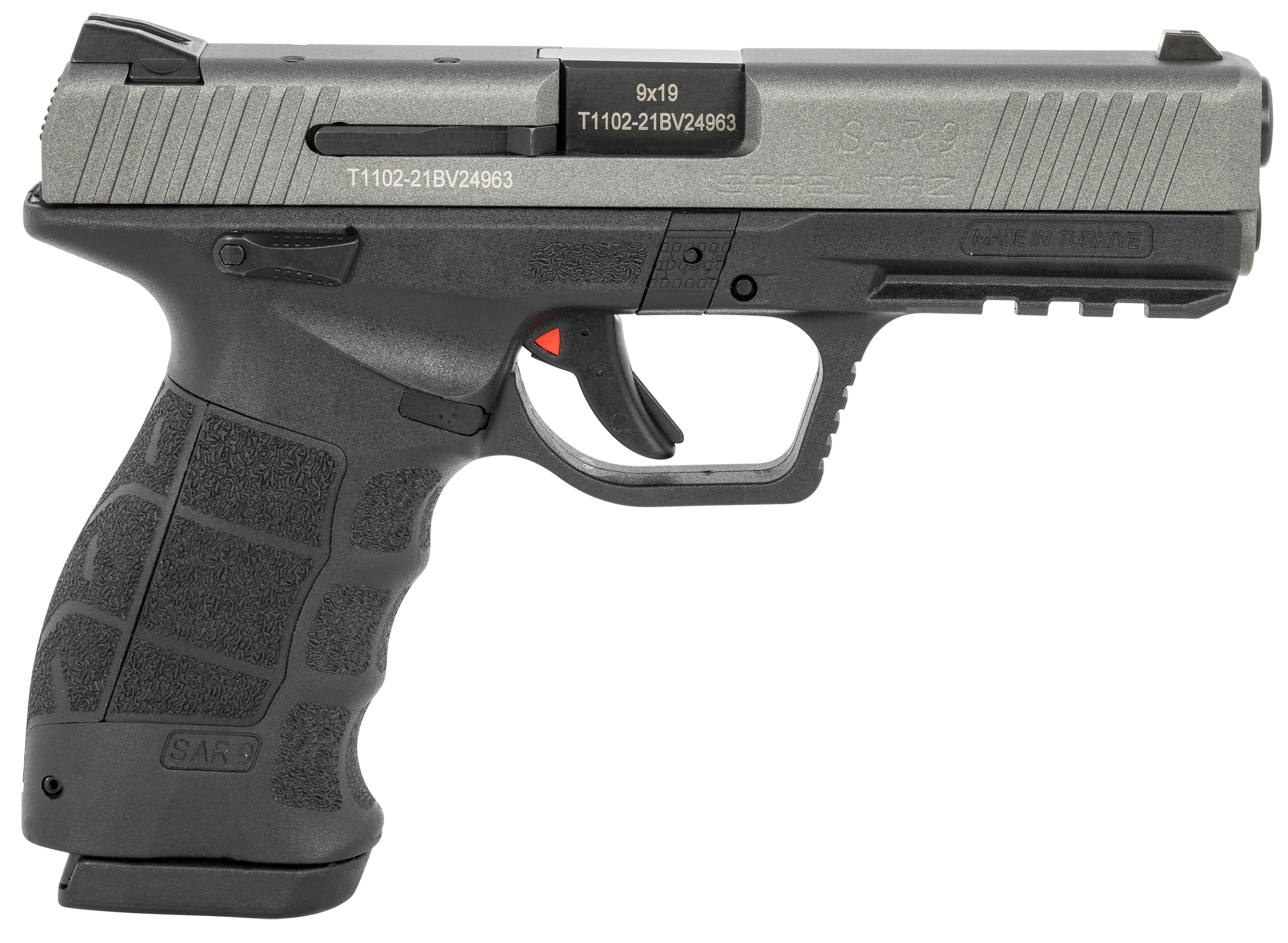 810075870053 Sar Usa Sar9, Sar Usa Sar9blpt   Sar9    Platinum/blk   9mm 17rd