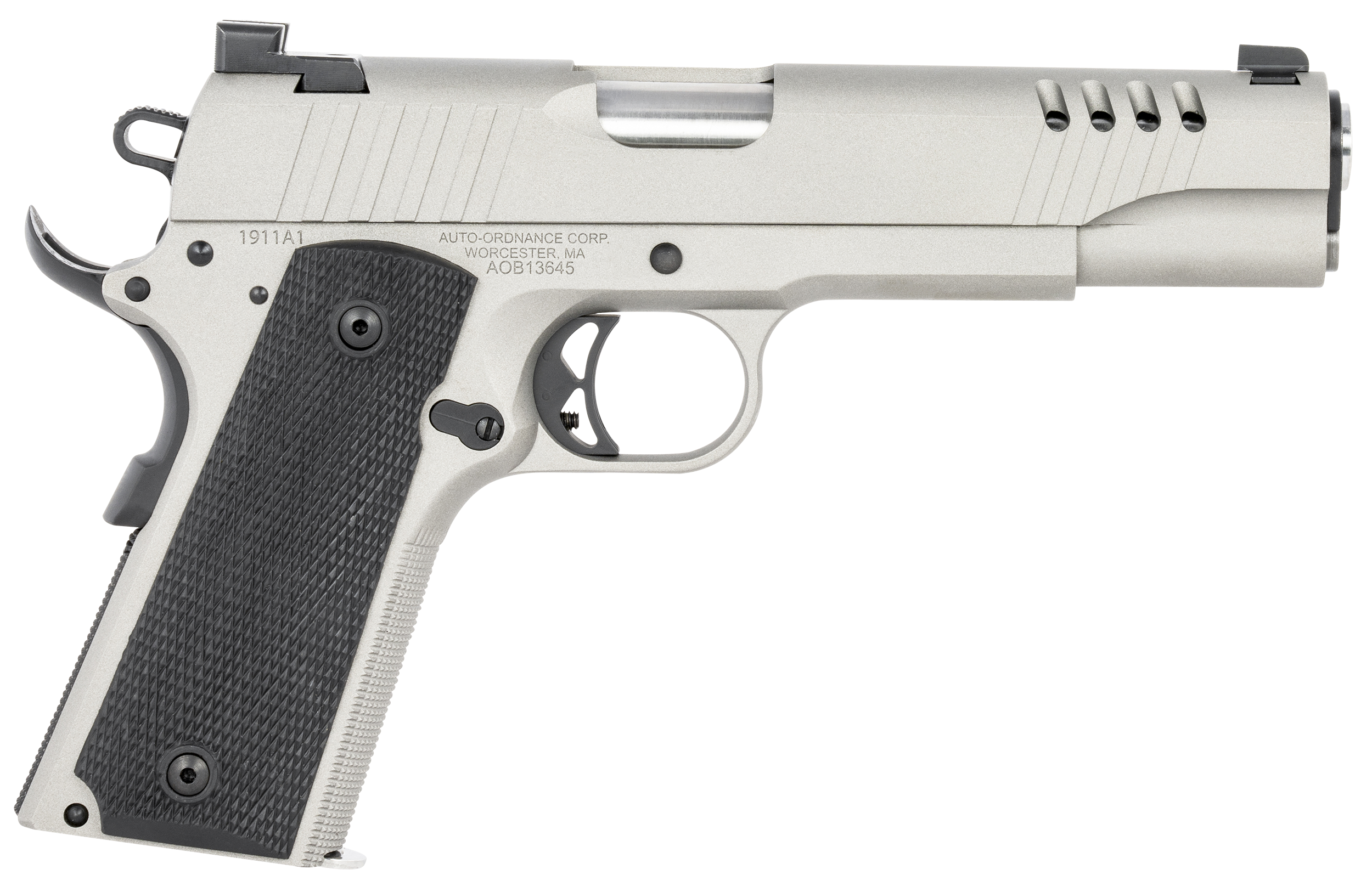 Auto Ordnance 1911, Auto 1911tcac6 1911 45 Savage Silver 5 7r Cer Ss