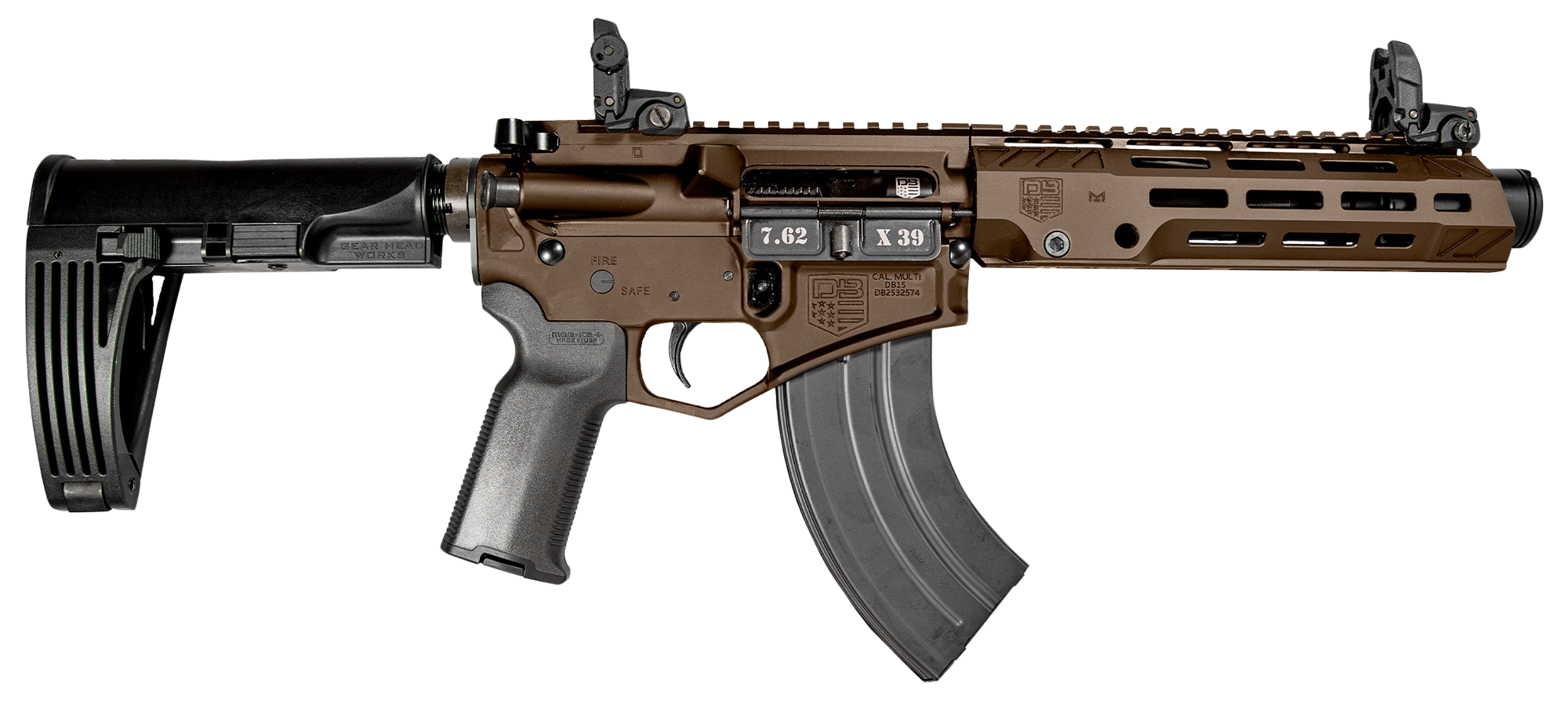 Diamondback Db15, Dia Db2062o071    7.62x39  7in 30r Pstl      Mdbrz