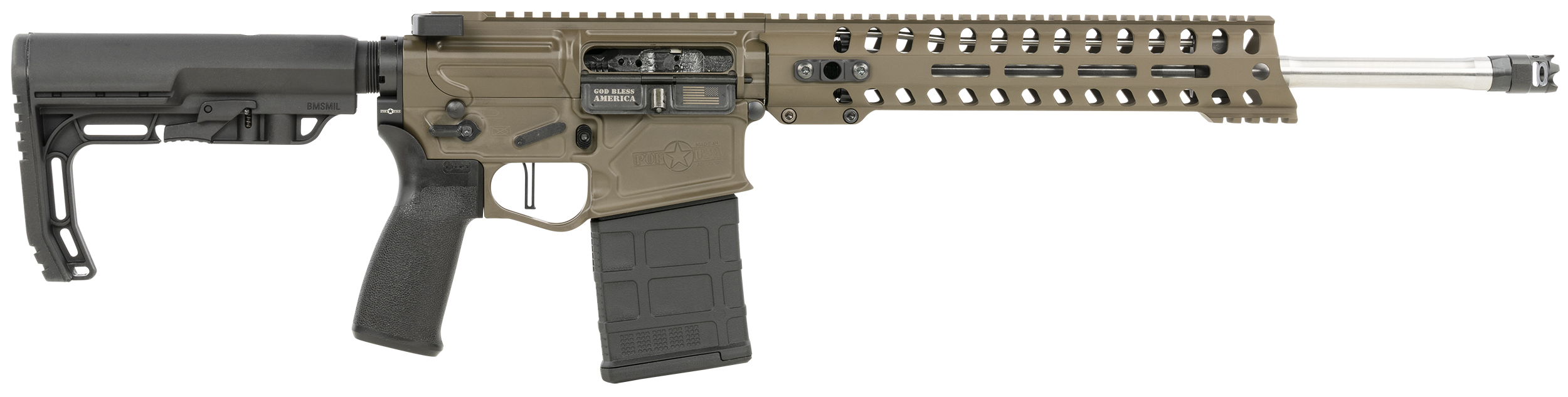 847313017406 Patriot Ordnance Factory Rogue, Pof 01740 Rogue Rfle Di 16 11m Rail 308 Pbrn