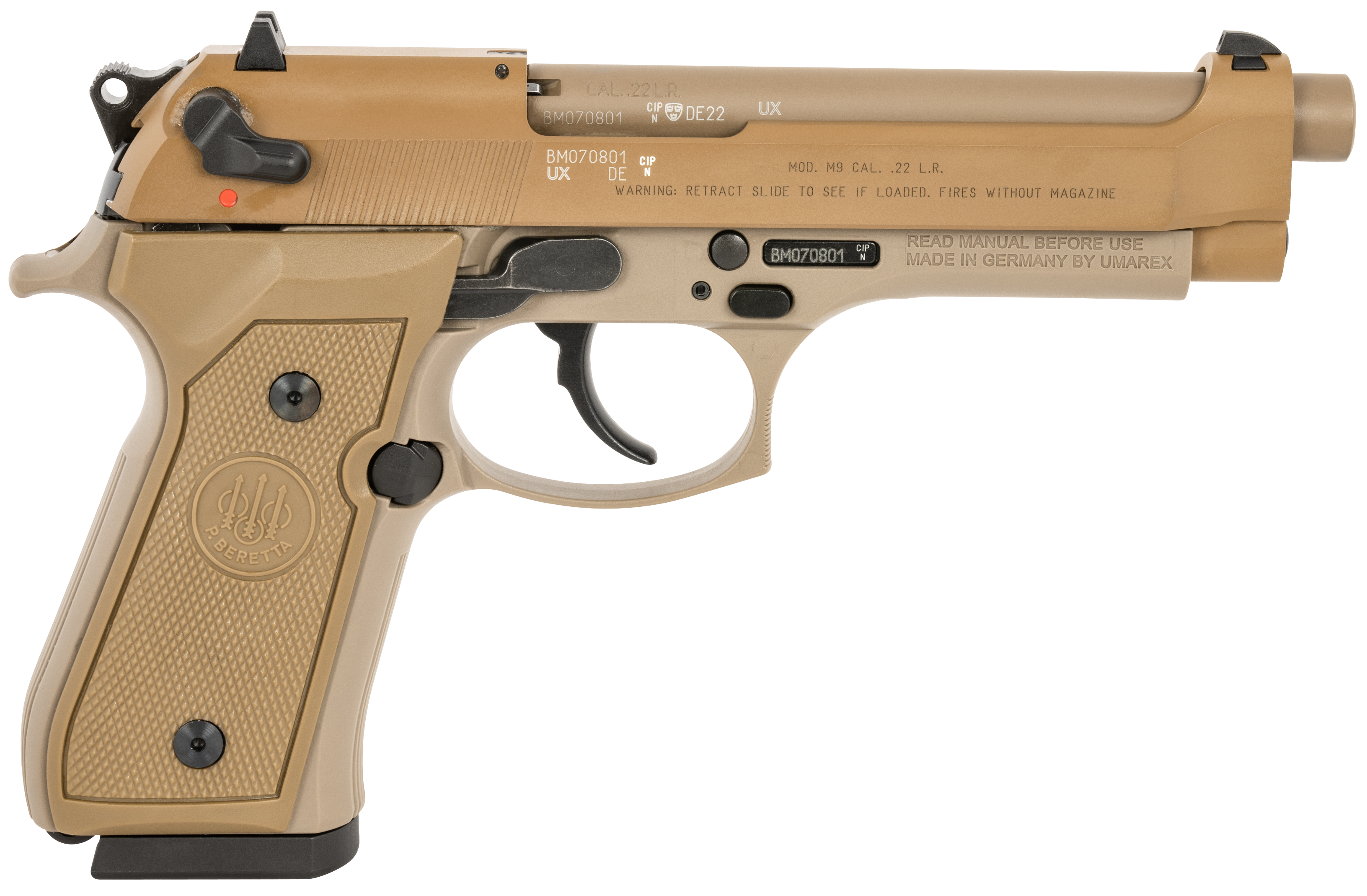 Beretta Usa M9, Ber J90a1m9f49   M9     22lr        4.9 15r Fde