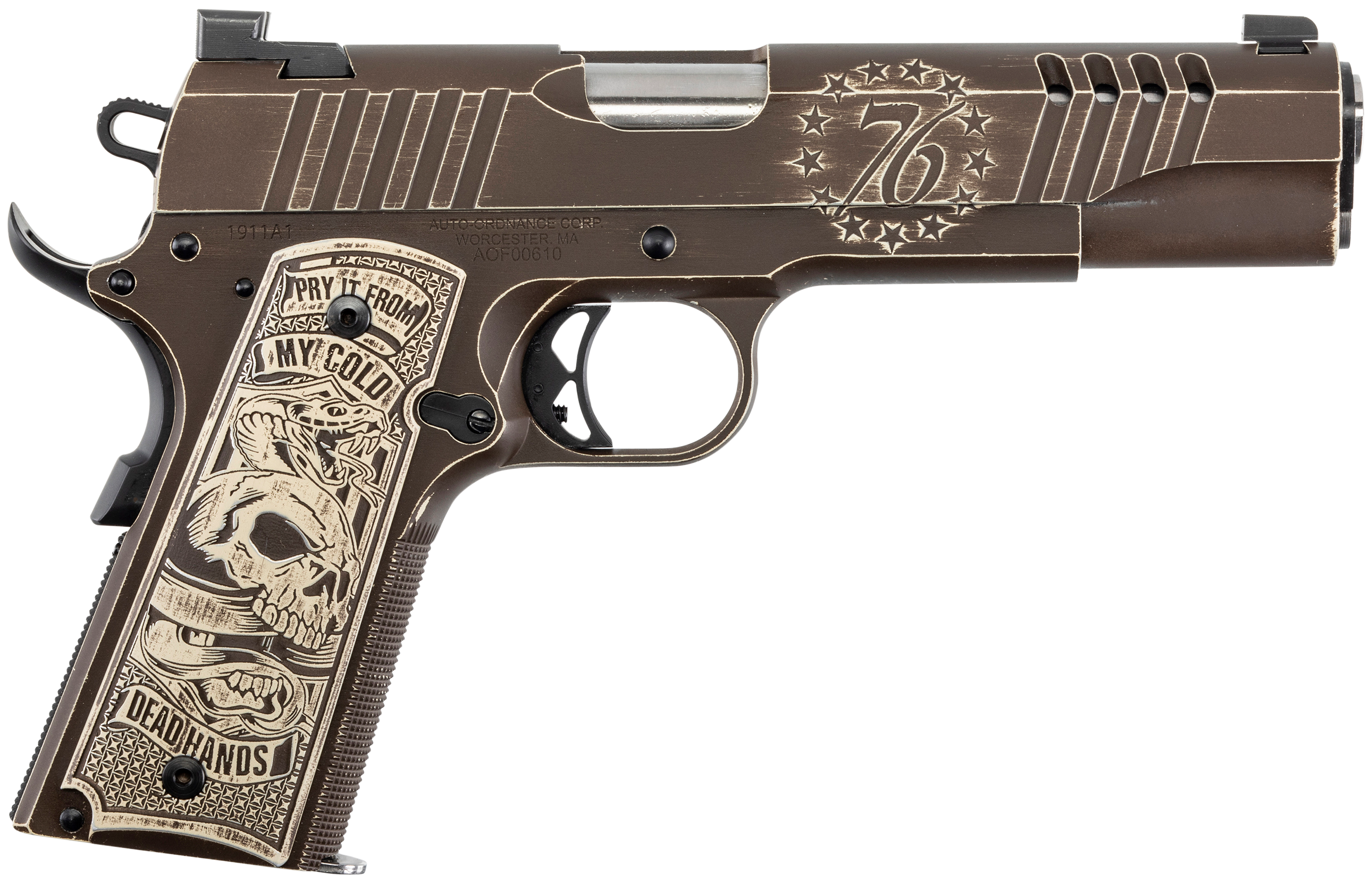 Auto Ordnance 1911, Auto 1911tcac15 1911 45cold Dead Hnds 5 7r Bb Blk
