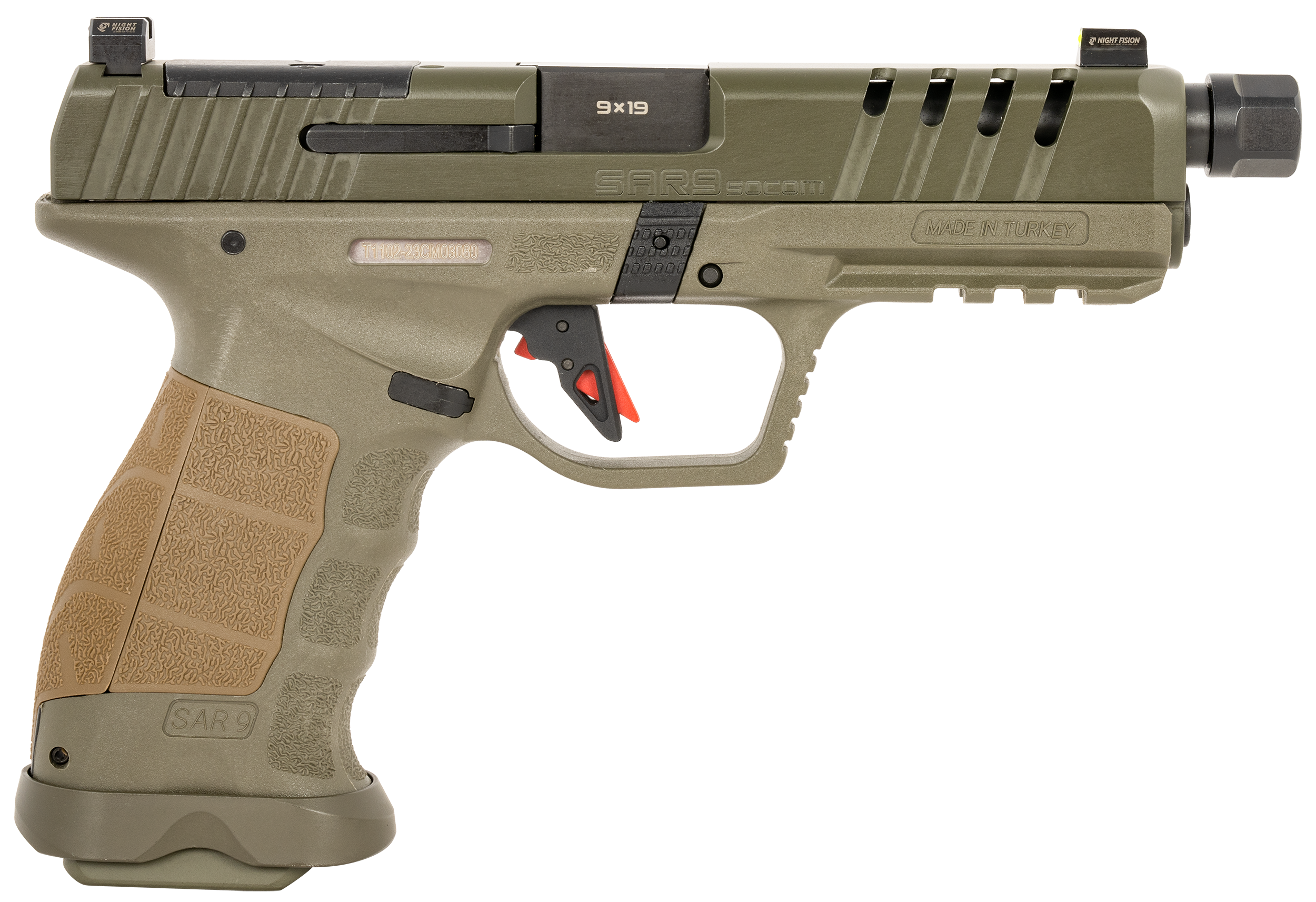 810075872996 Sar Usa Sar9, Sar Usa Sar9socomod  Sar9  Socom Od Grn  9mm 17/21