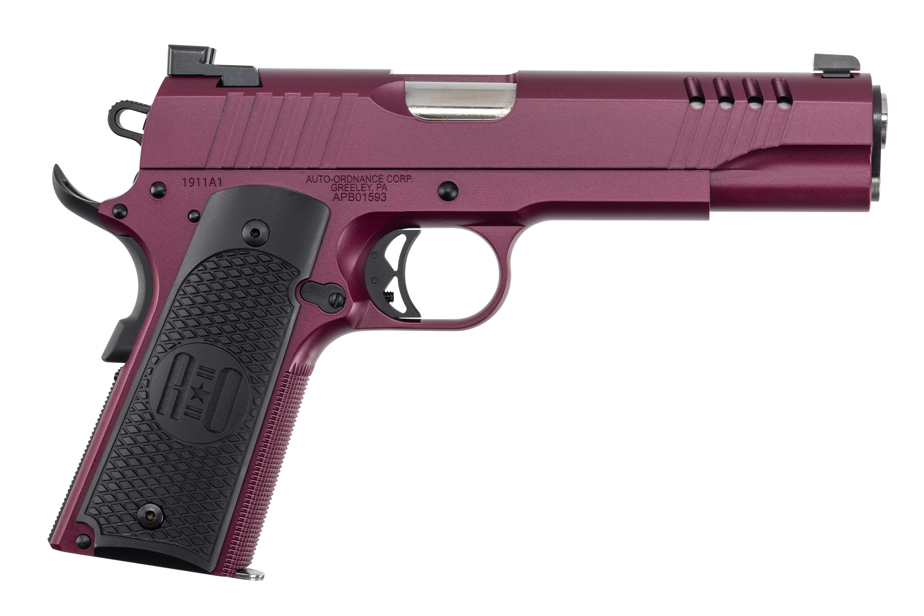 602686422451 Auto Ordnance 1911, Auto 1911tcac9   1911 45 5 7r Ss/blkchrry